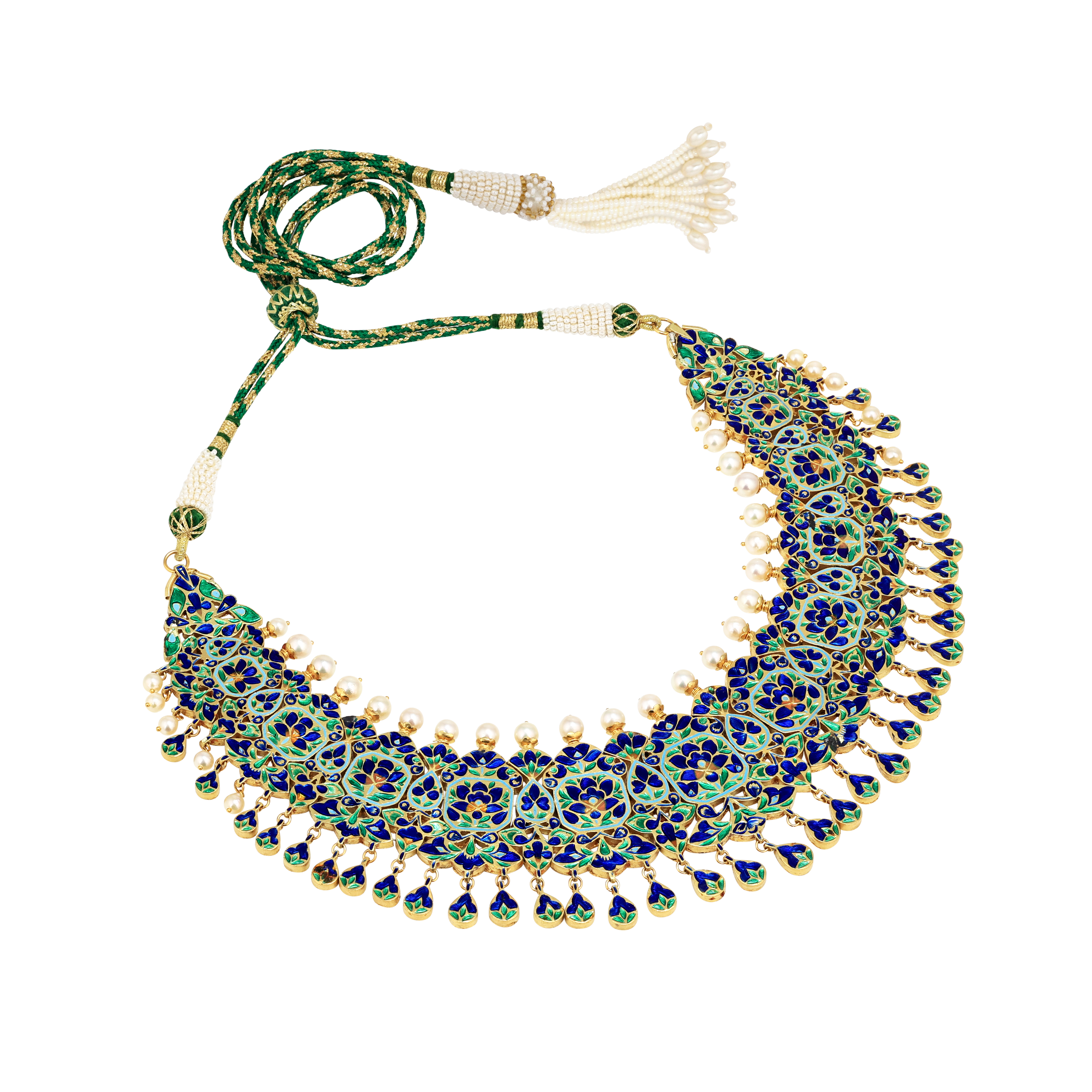 Traditional Polki Jadau with Emerald-Ruby Accents