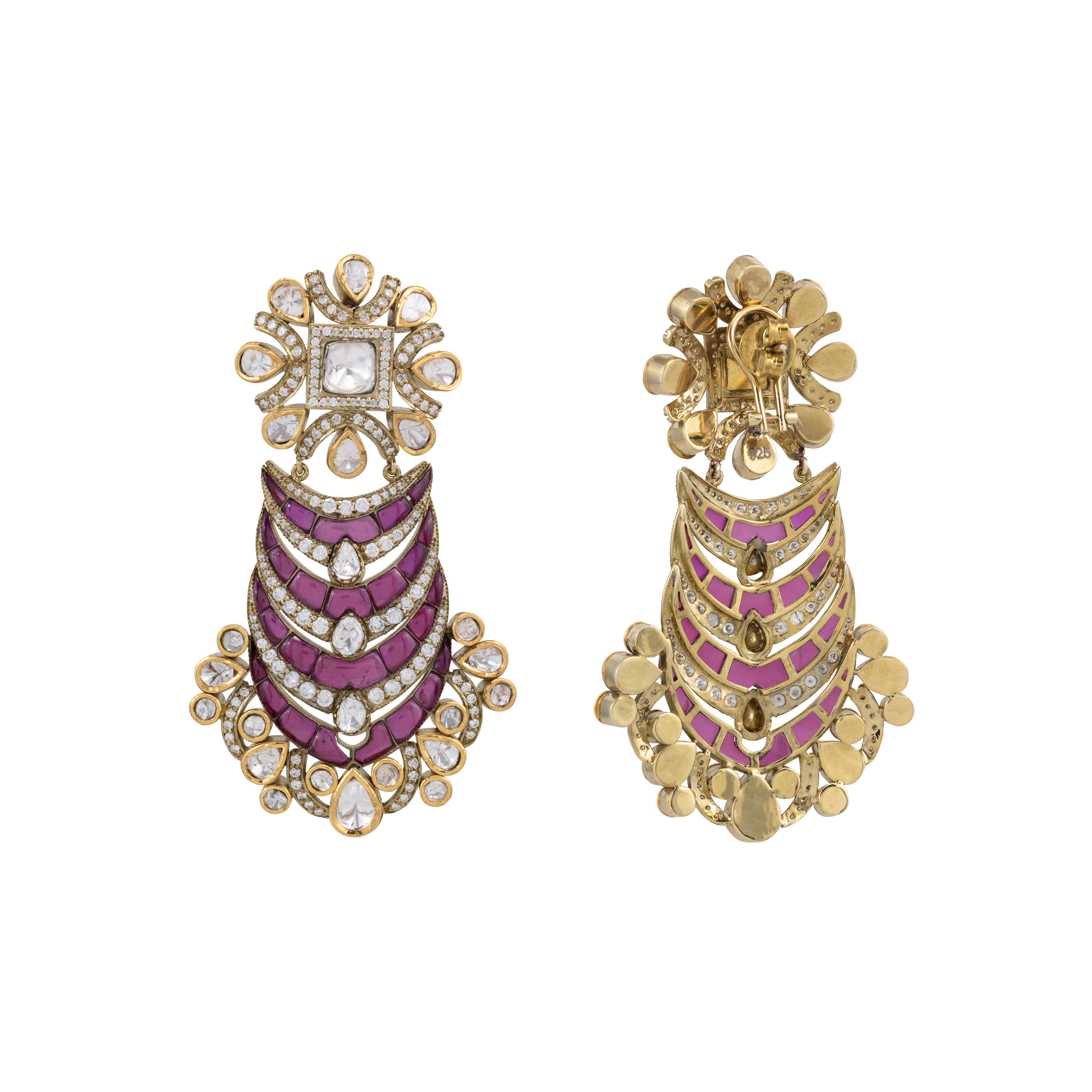 Layered Ruby Earring with Fusion Touch
