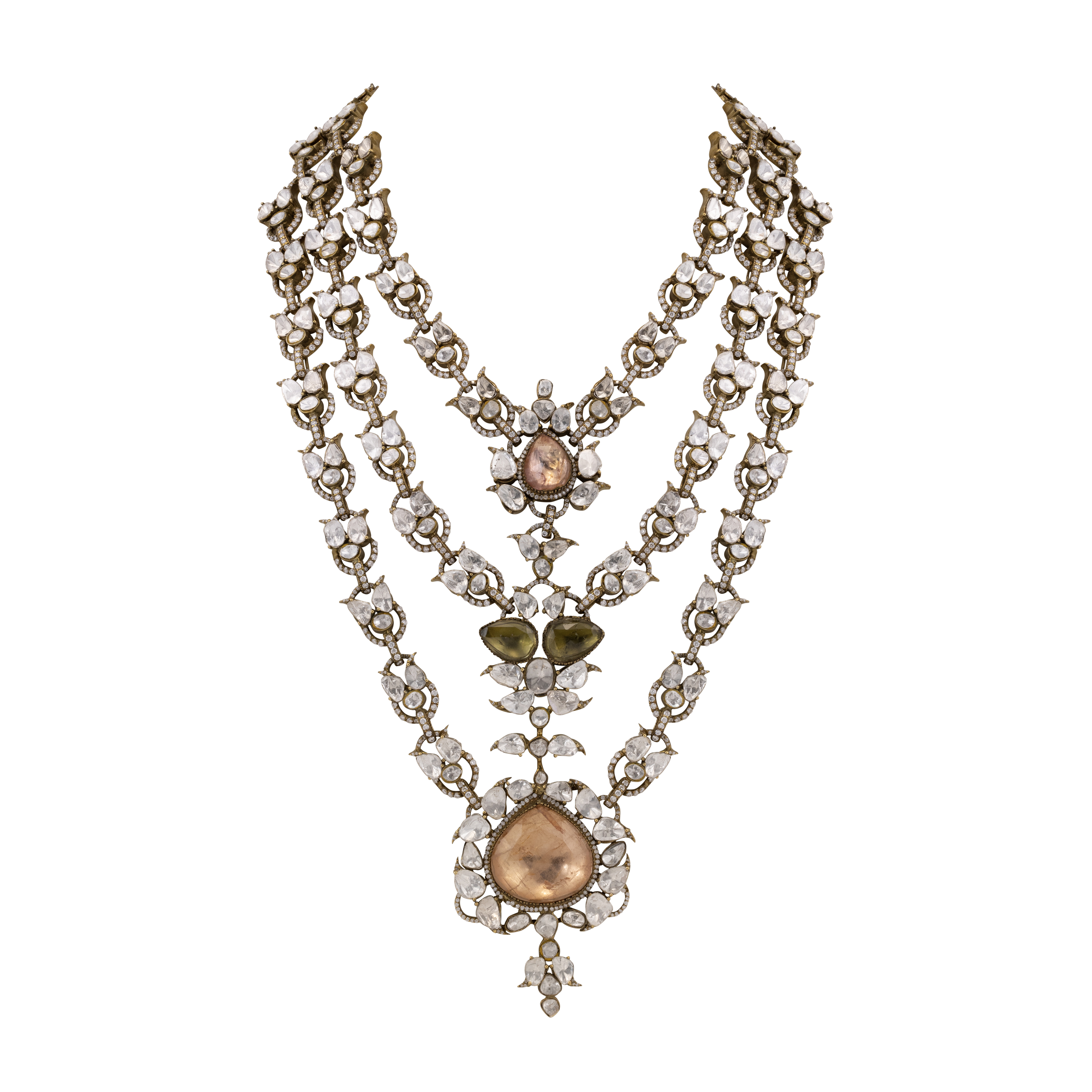 Three-Tiered Antique Polki Grandeur