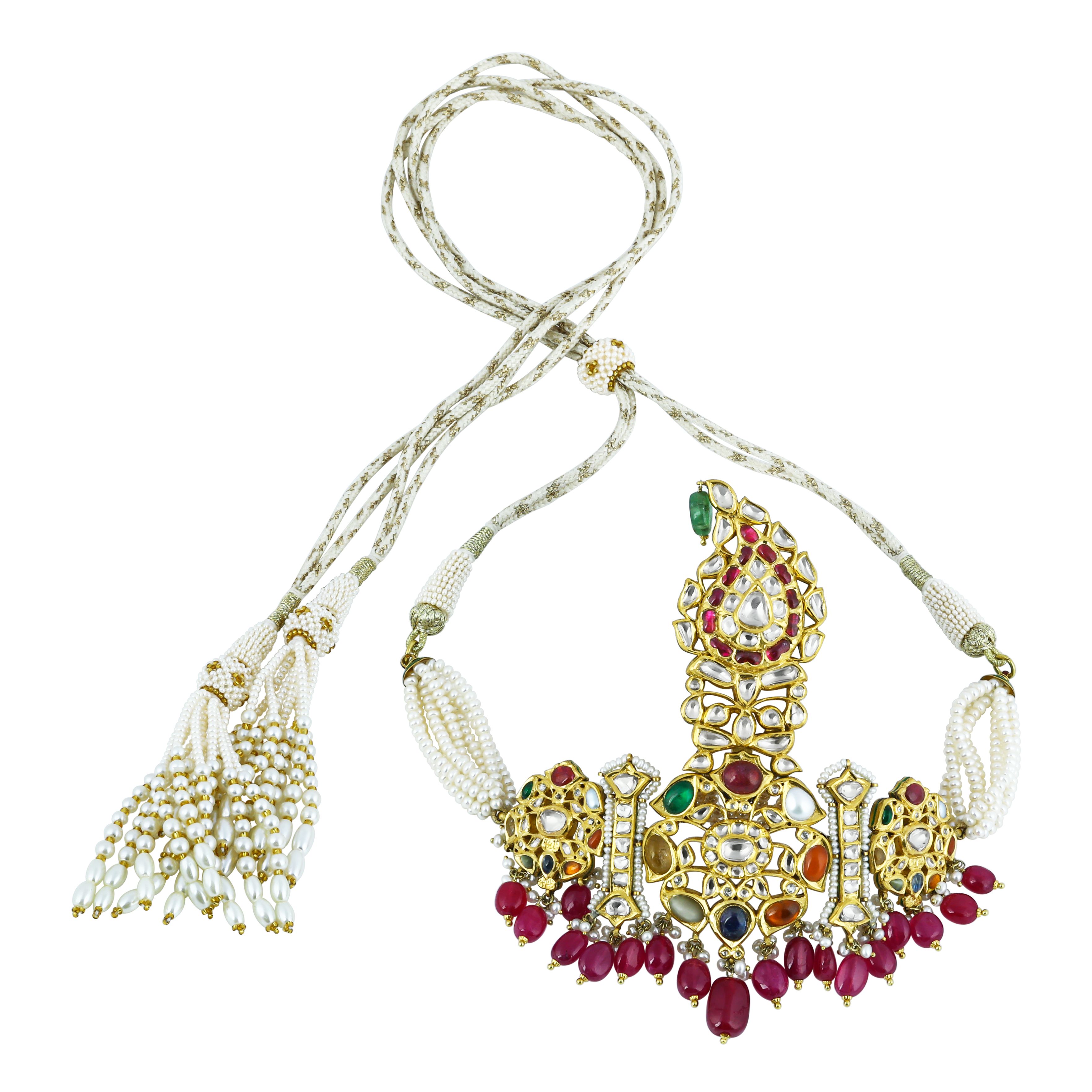 Versatile Navratan kalangi Choker with Multi Hues and Rubies