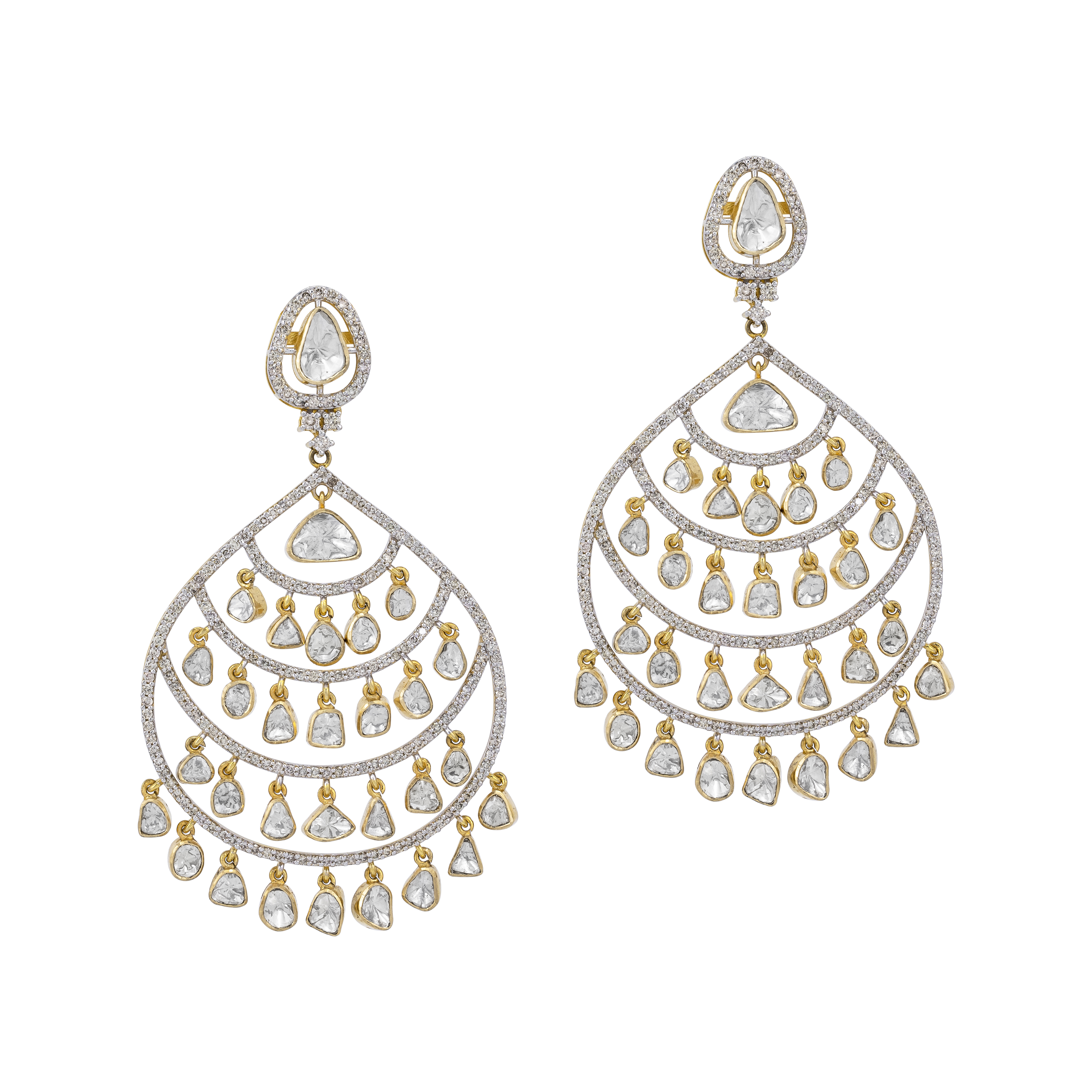 Tiered Open-Setting Polki Danglers