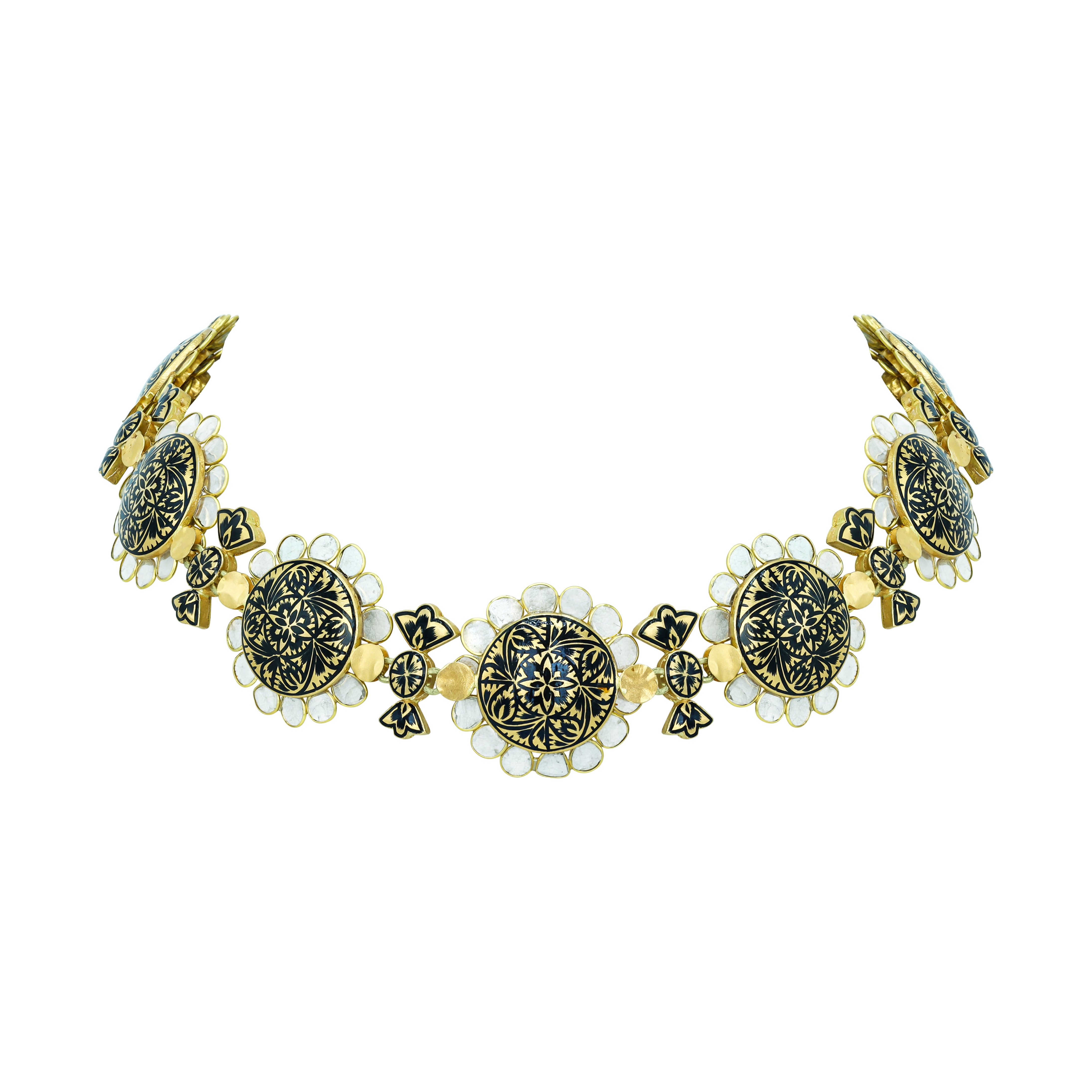 Floral Polki Pachi Necklace with Elegant Detailing