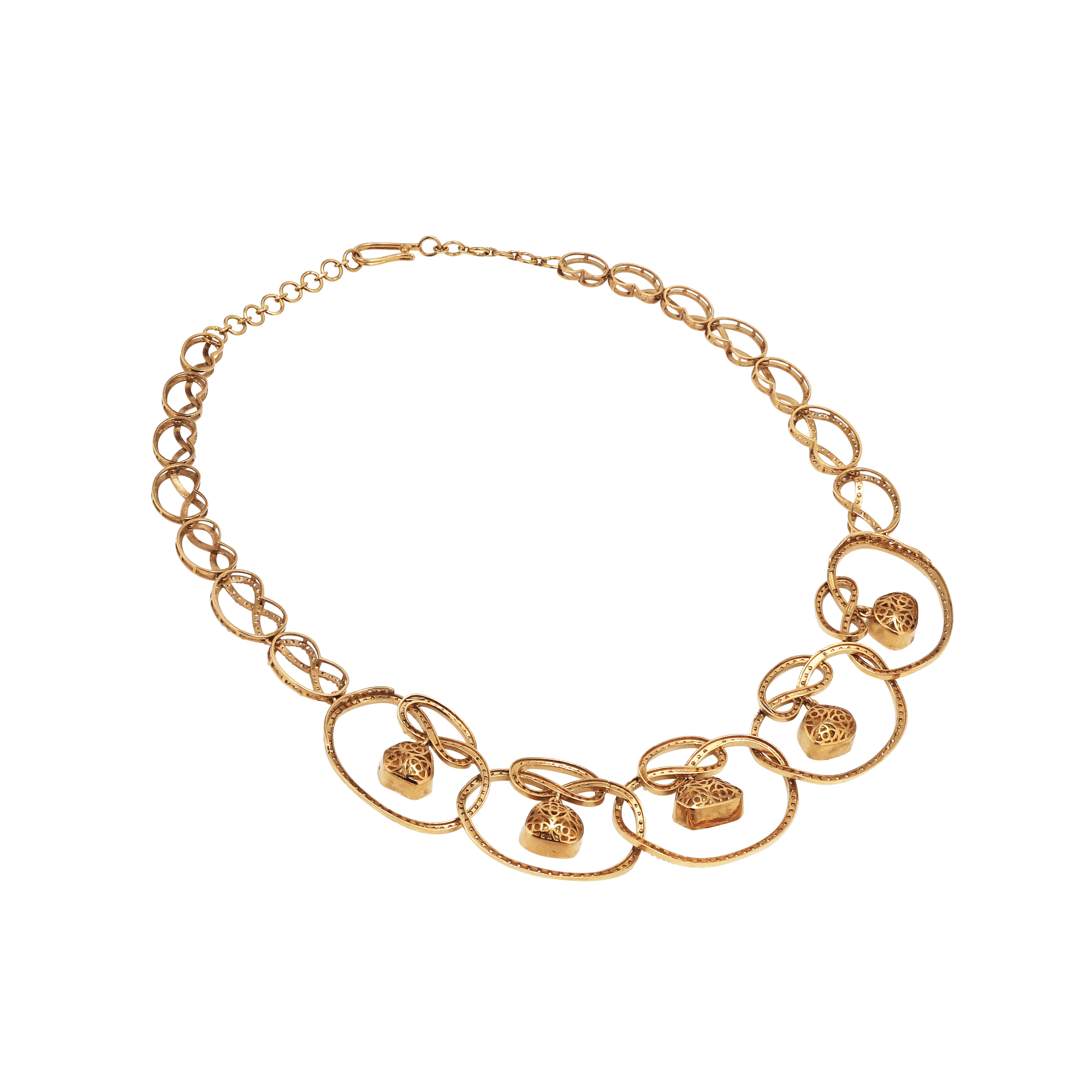 Antique Polki Drop Interlinked Necklace