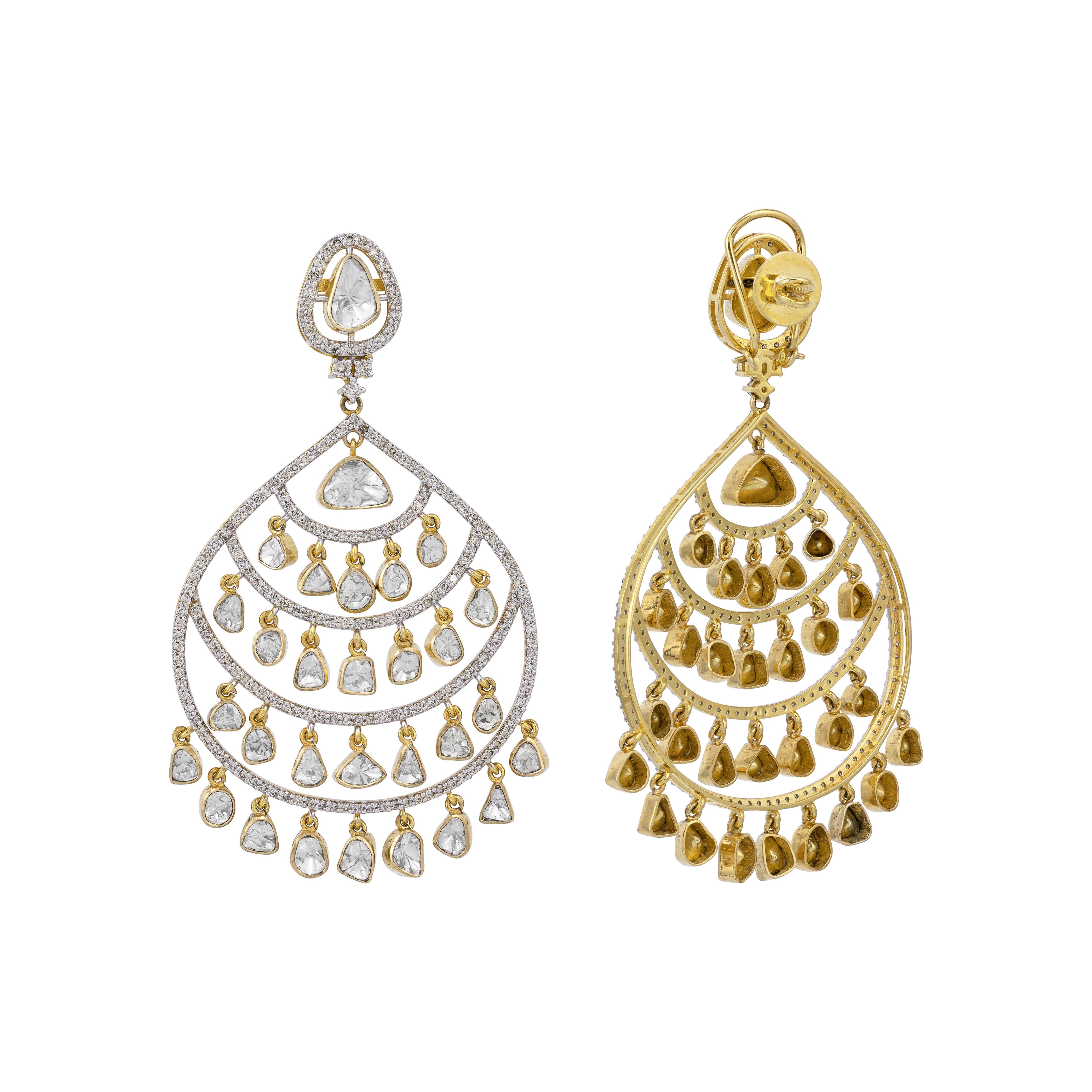 Tiered Open-Setting Polki Danglers