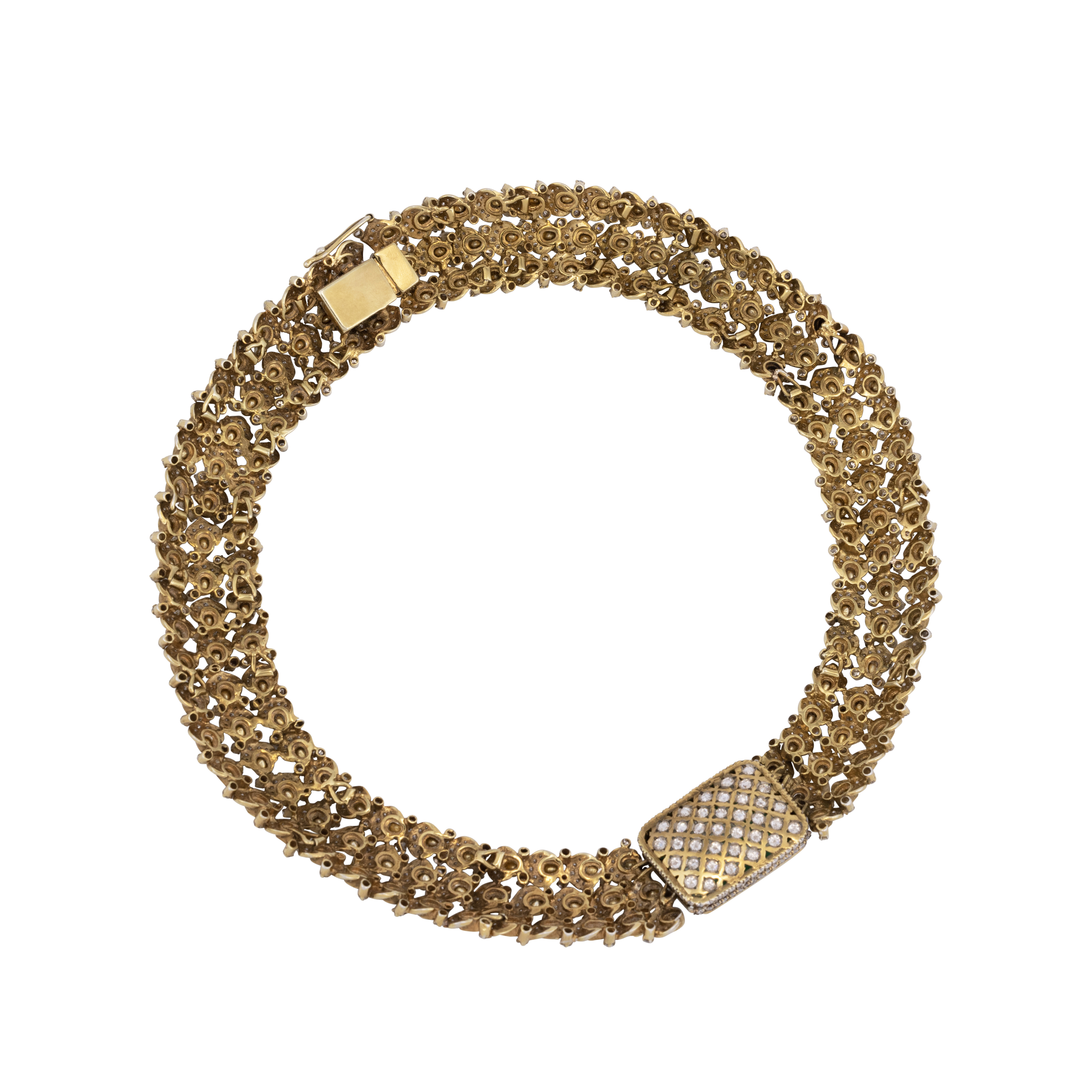 Mesh Polki Hasli with Emerald Center