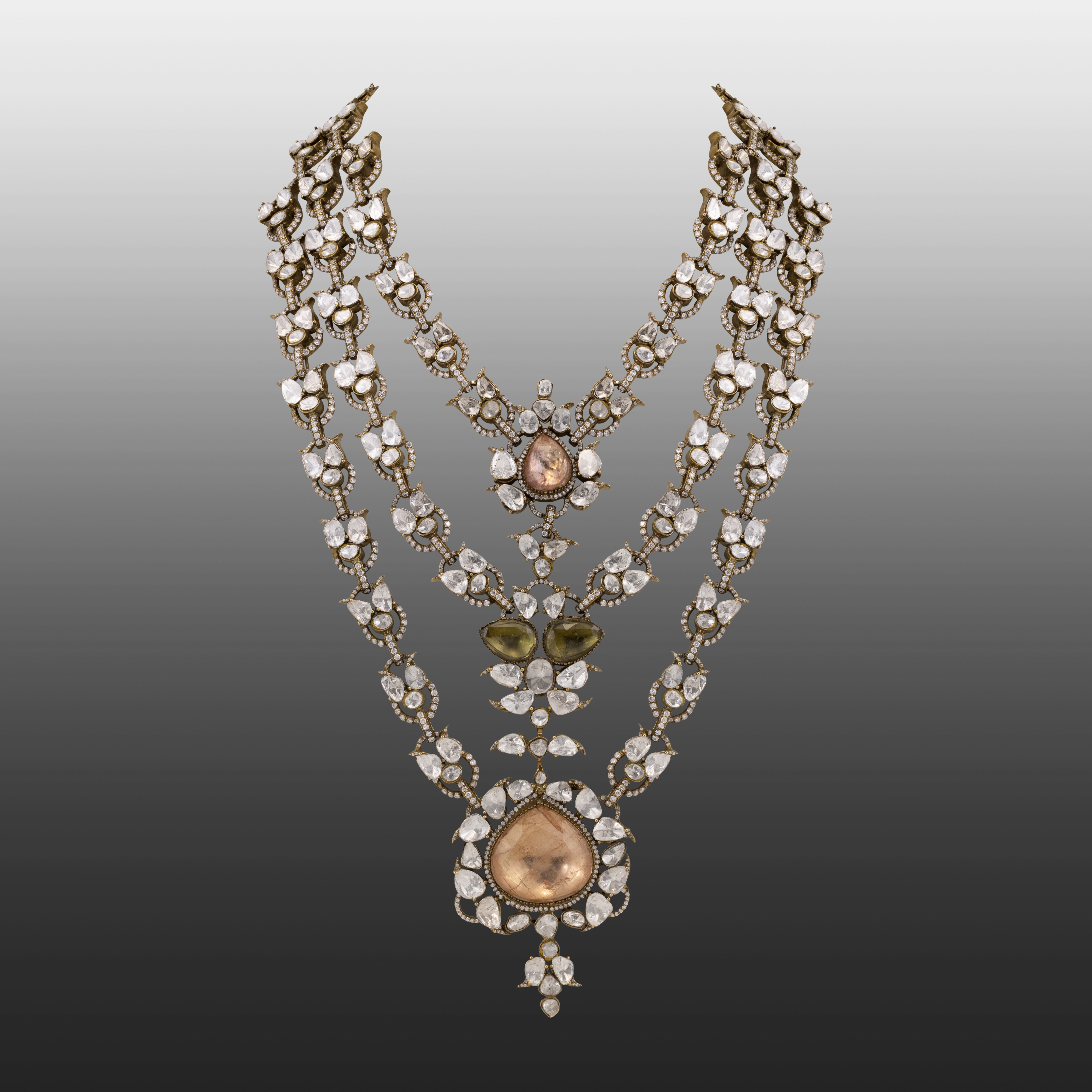 Three-Tiered Antique Polki Grandeur