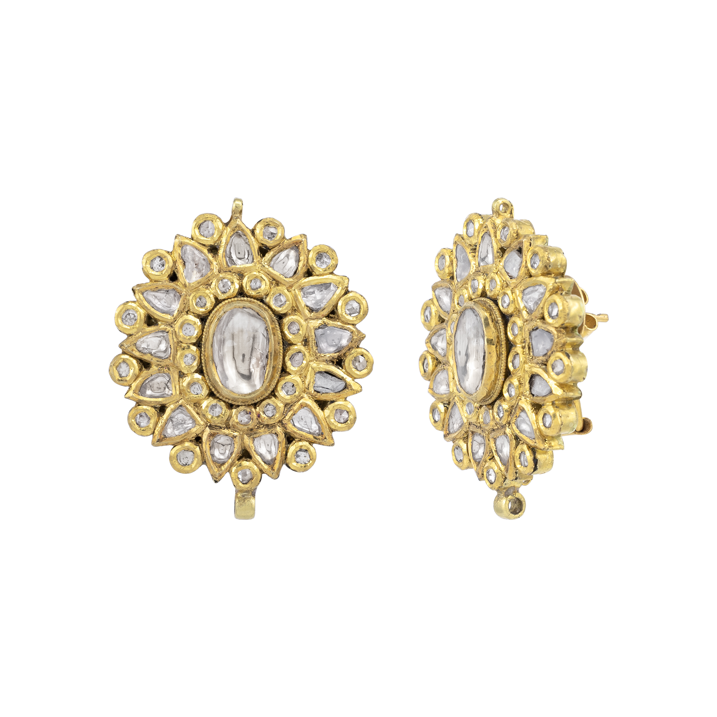 Circular Polki Stud Earrings