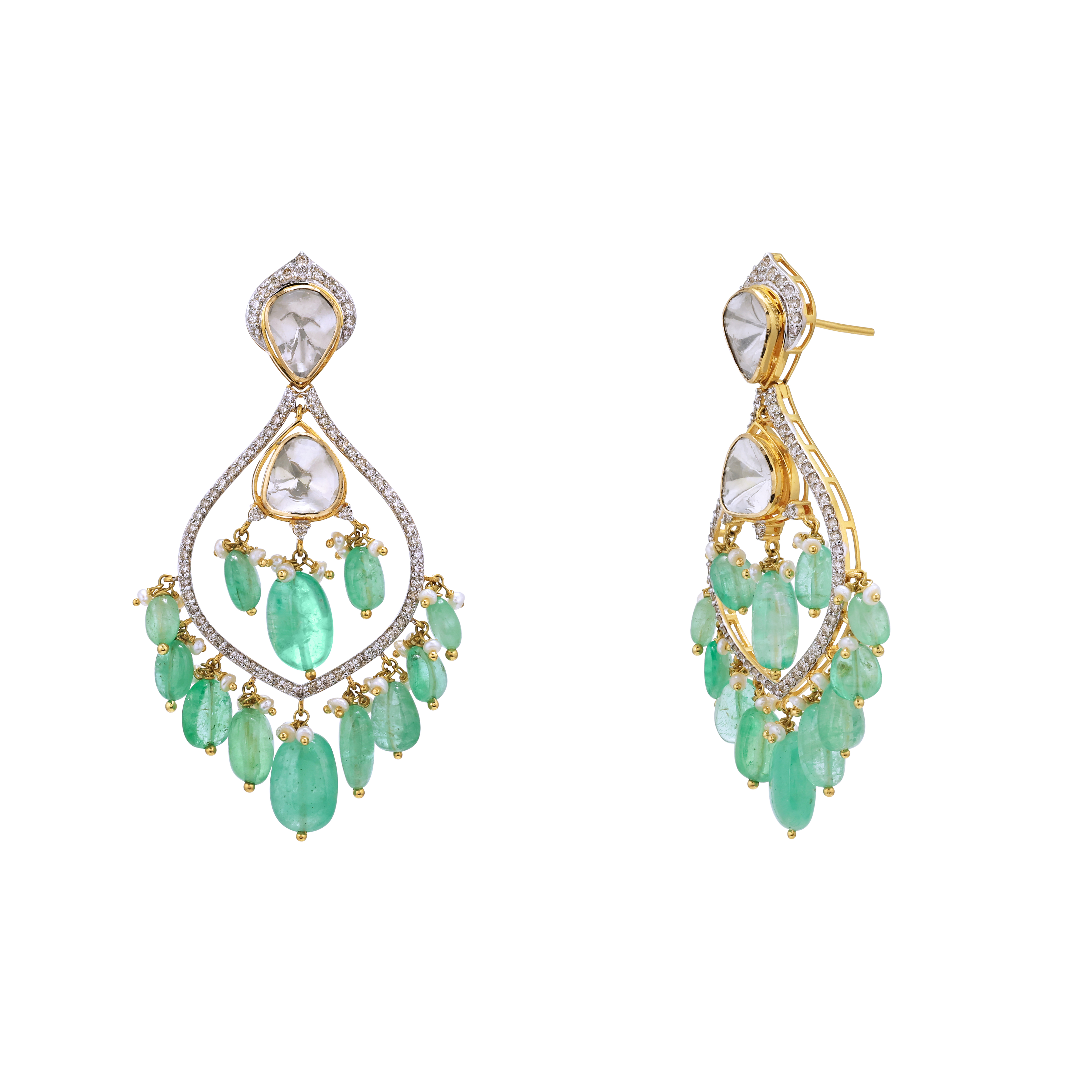 Russian Emerald Dangling Earring