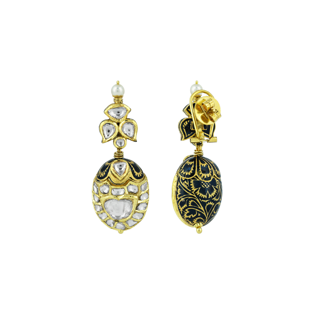 Navaratna Necklace Set with Pearls, Polki, and Vibrant Gemstones