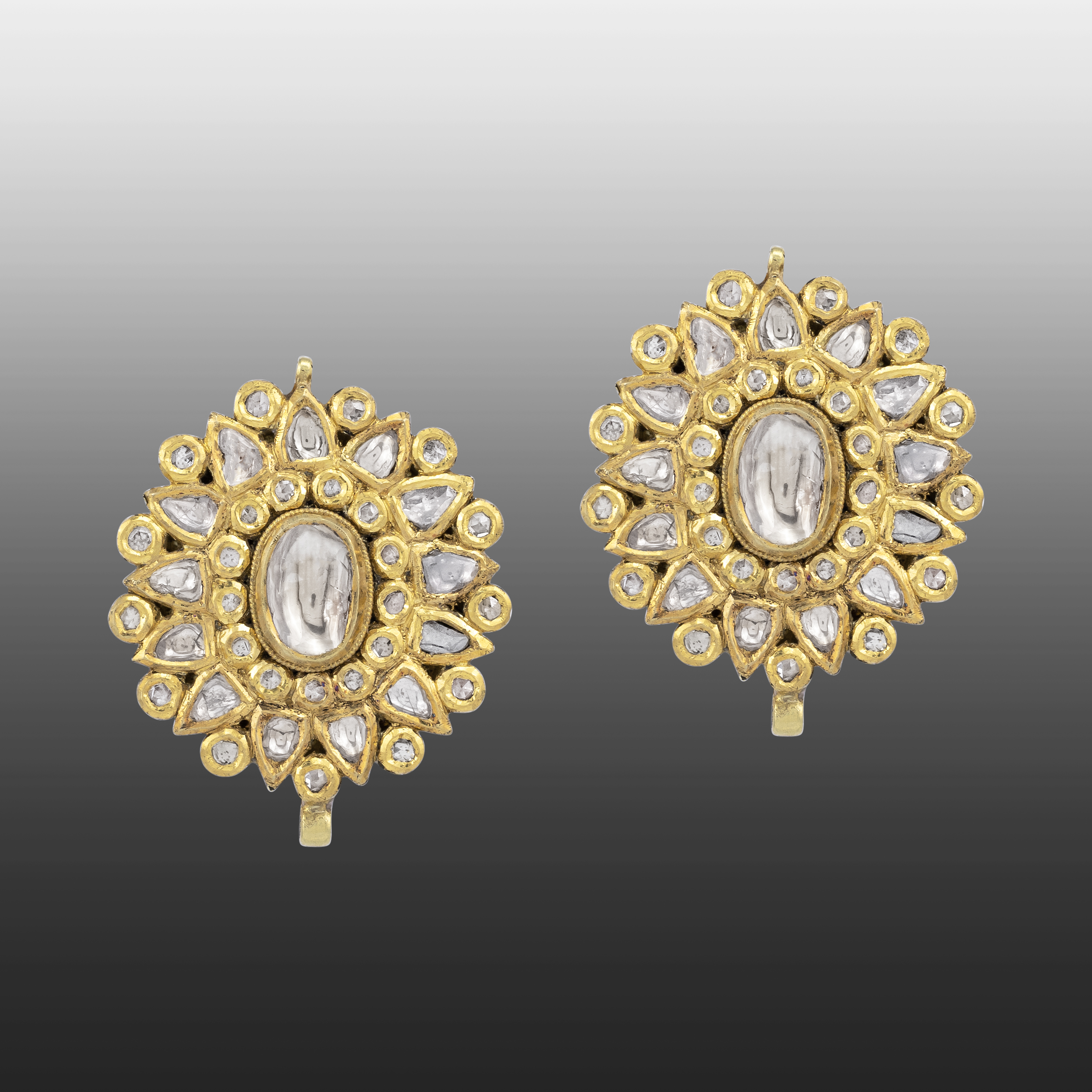 Circular Polki Stud Earrings