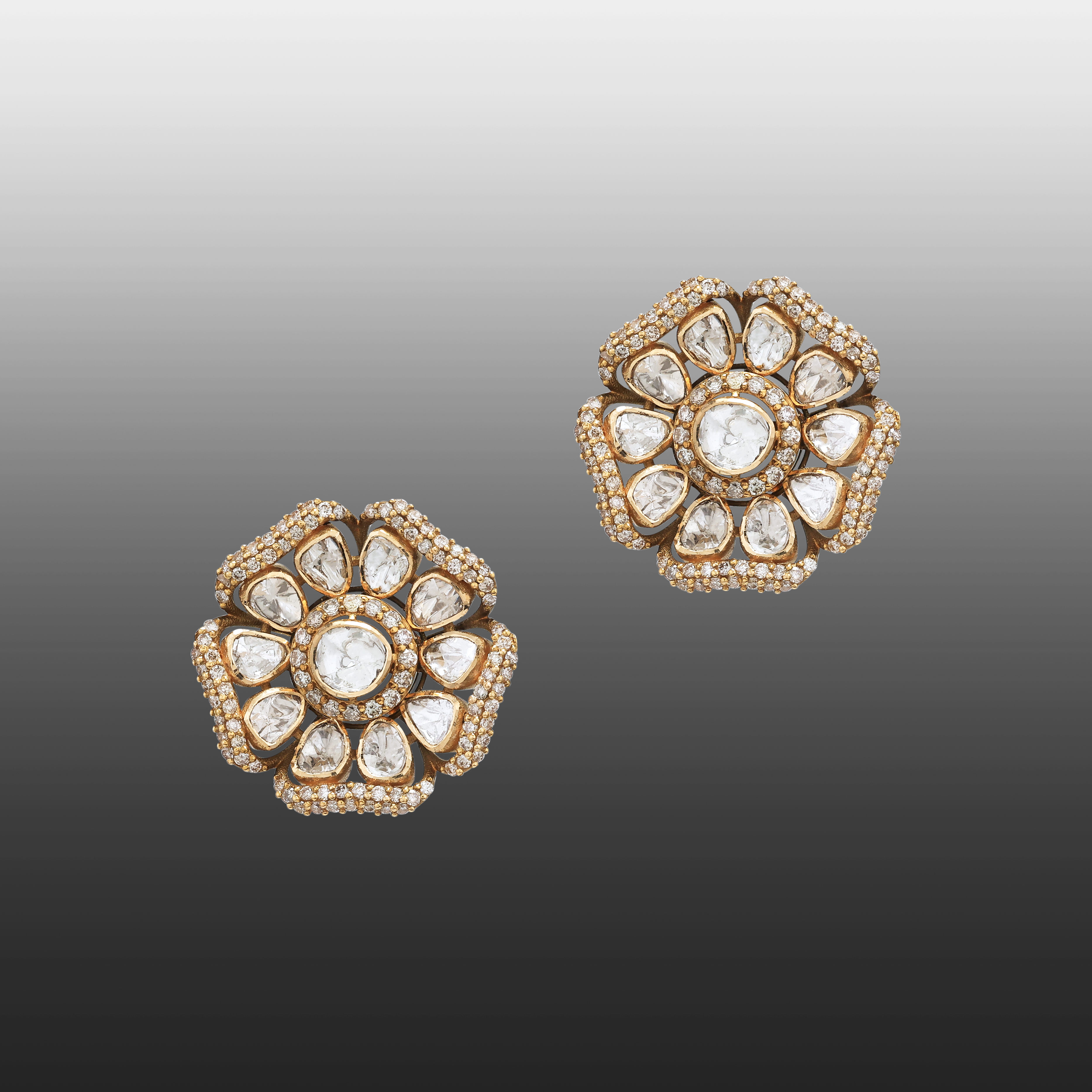 Polki Floral Antique Studs