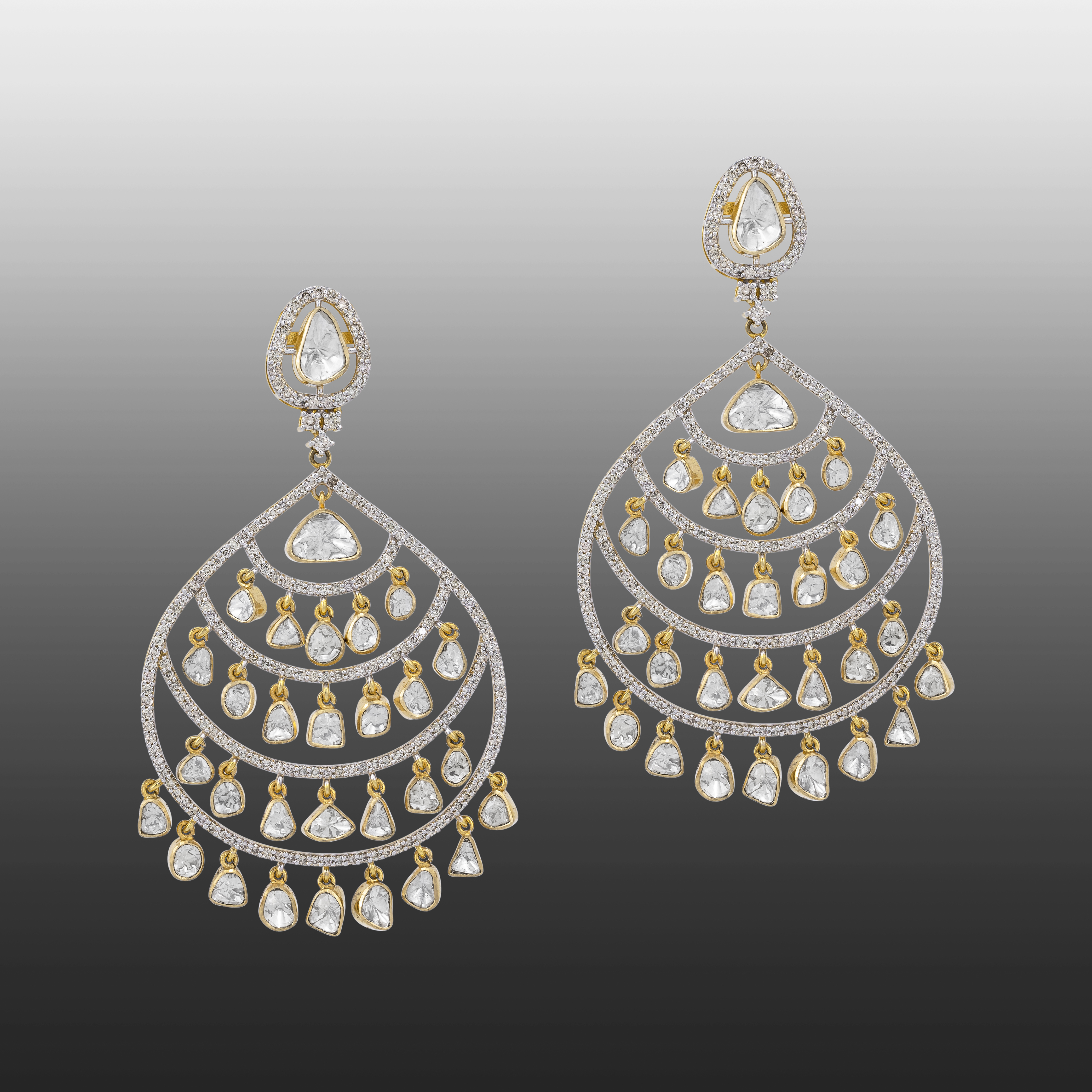 Tiered Open-Setting Polki Danglers