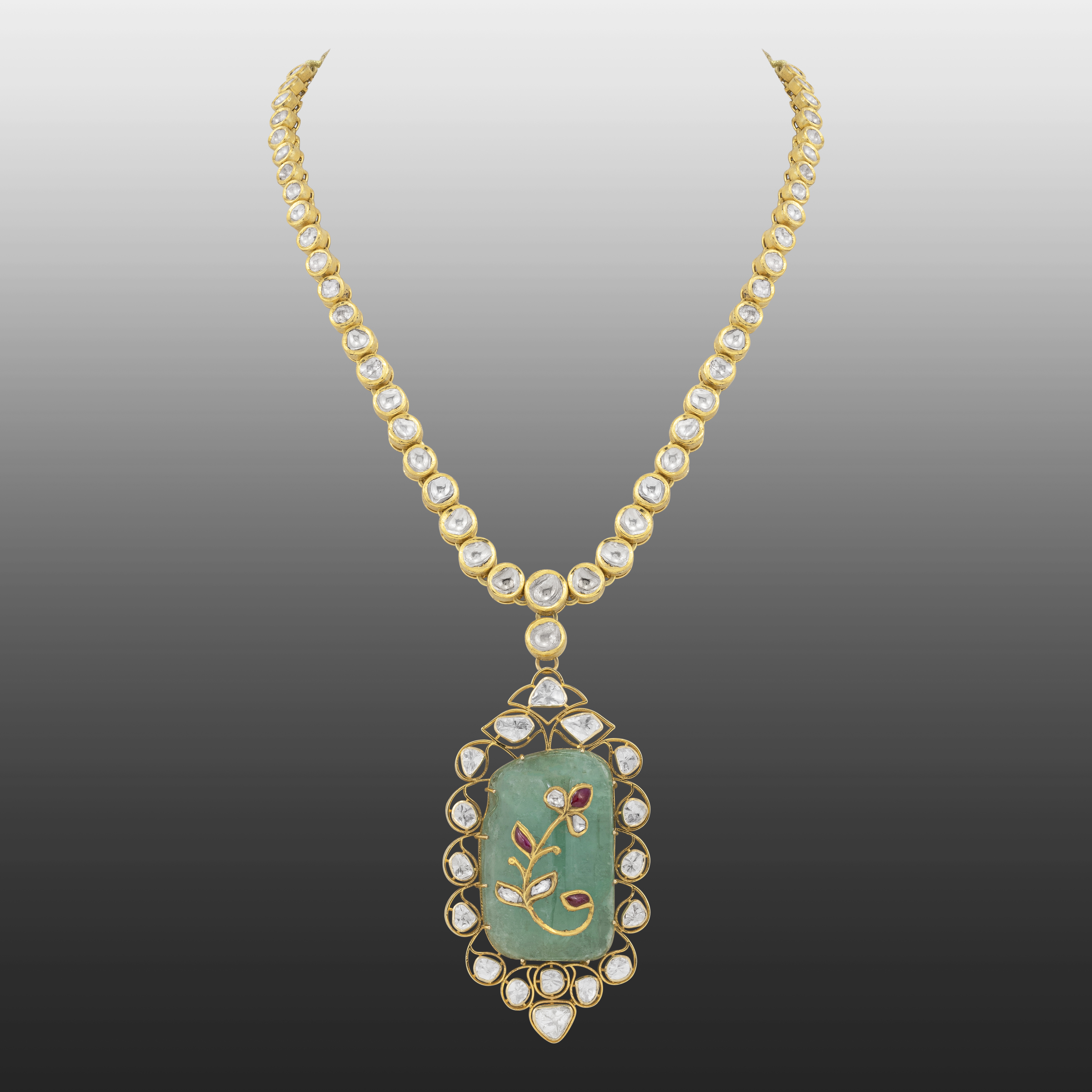 Mint Green Cabochon Pendant Necklace