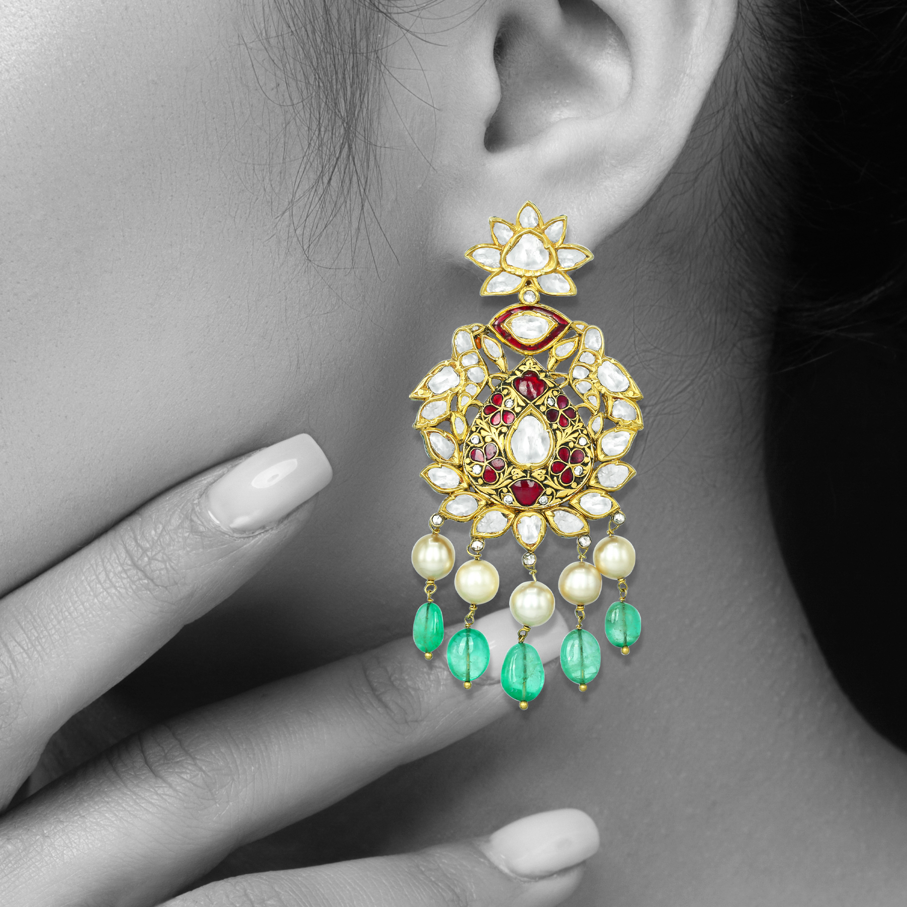 Earring with (NKCS0027-KMNE2637) Necklace