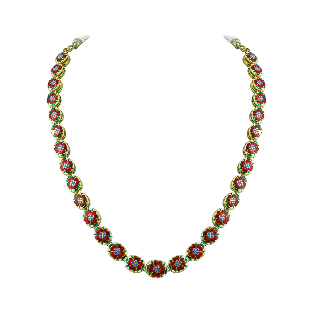 Navaratna Necklace with Polki and Nine Celestial Gemstones