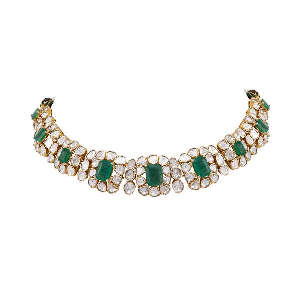 Step-Cut Emerald Polki Choker