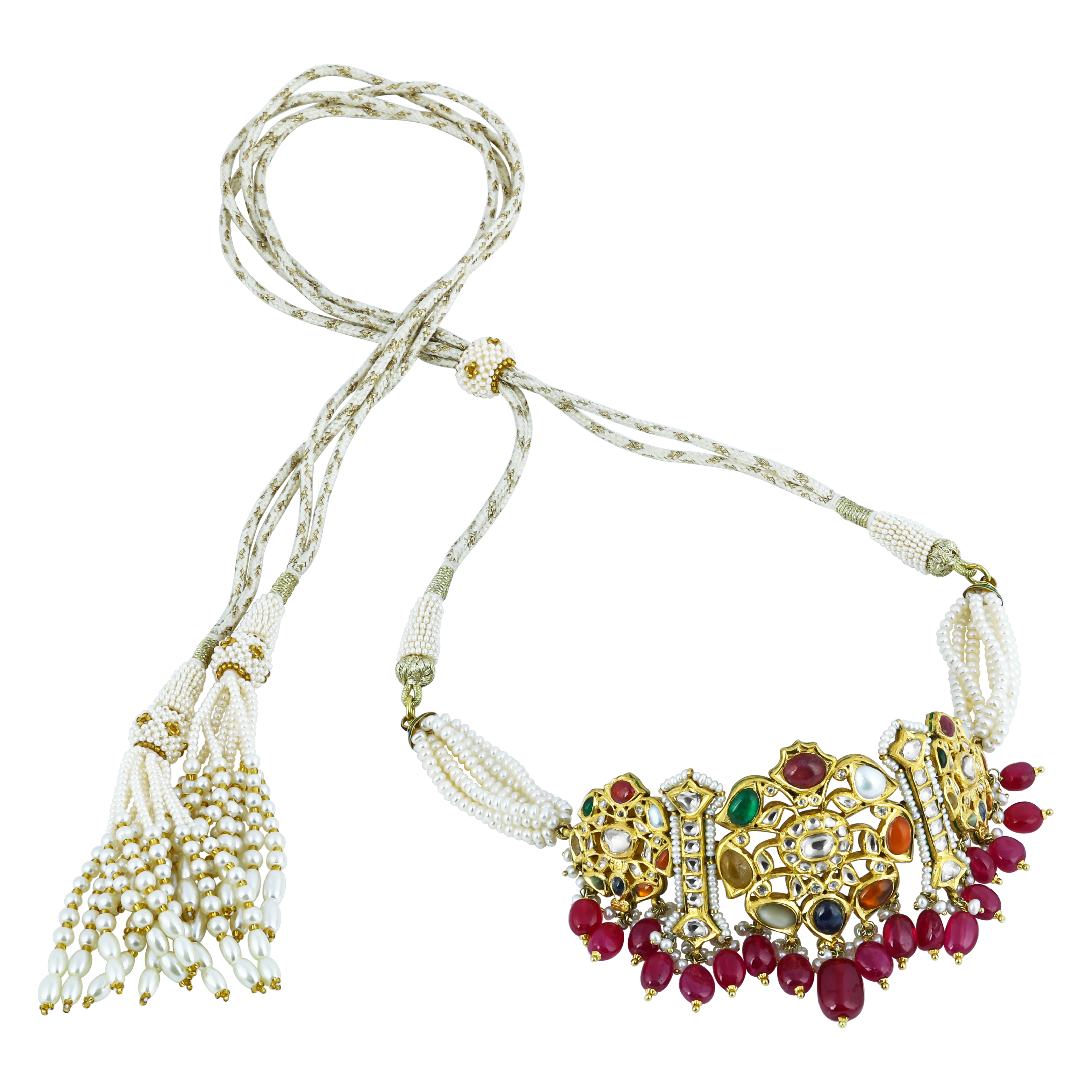 Versatile Navratan kalangi Choker with Multi Hues and Rubies