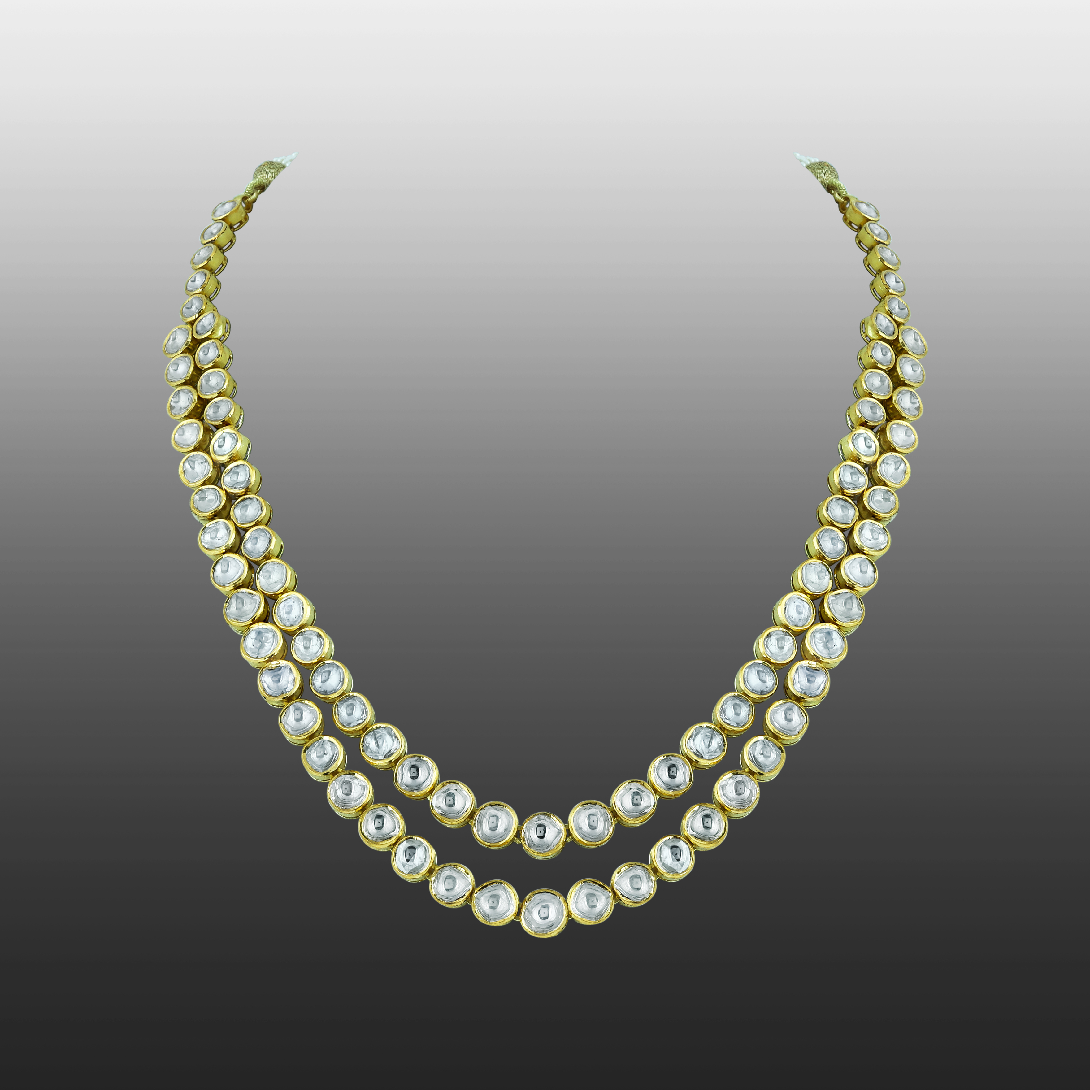 Two-Tier Uncut Diamond Necklace with Timeless Elegance