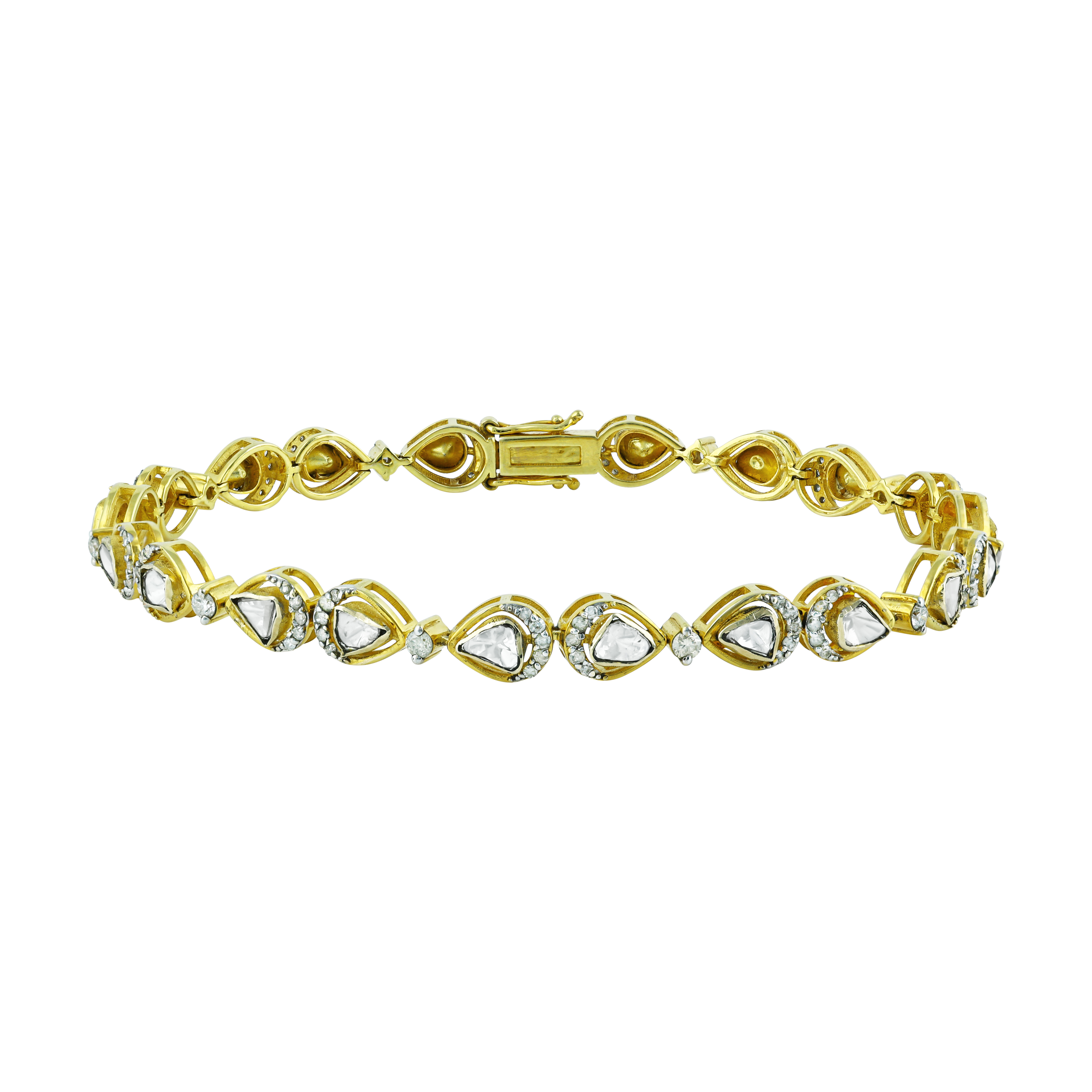 Pear-Shaped Polki Bracelet with Delicate Sparkle