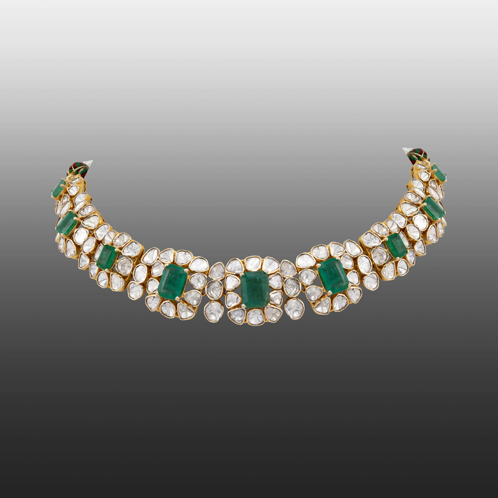 Step-Cut Emerald Polki Choker