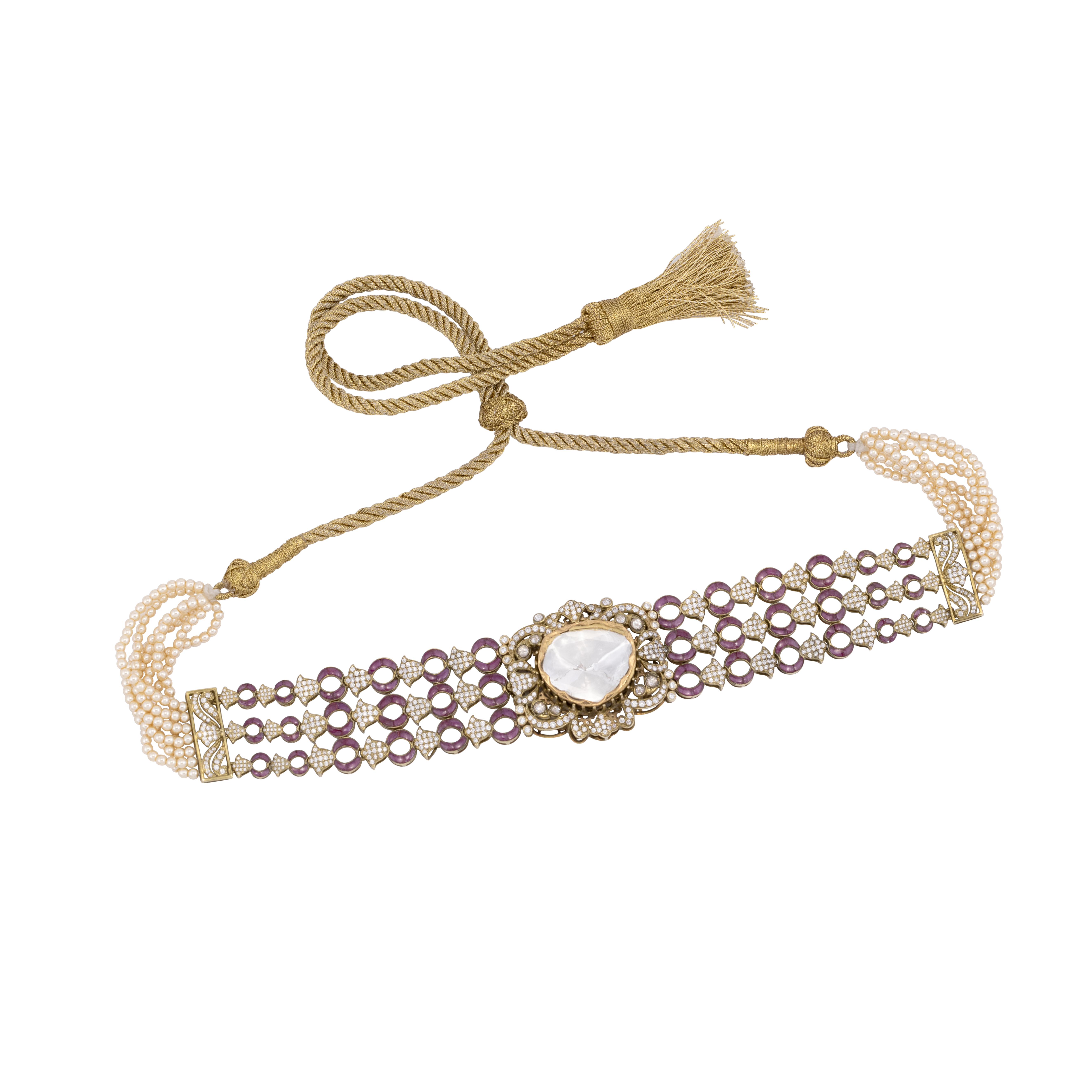 Statement Choker with Ruby Links and Polki Focal