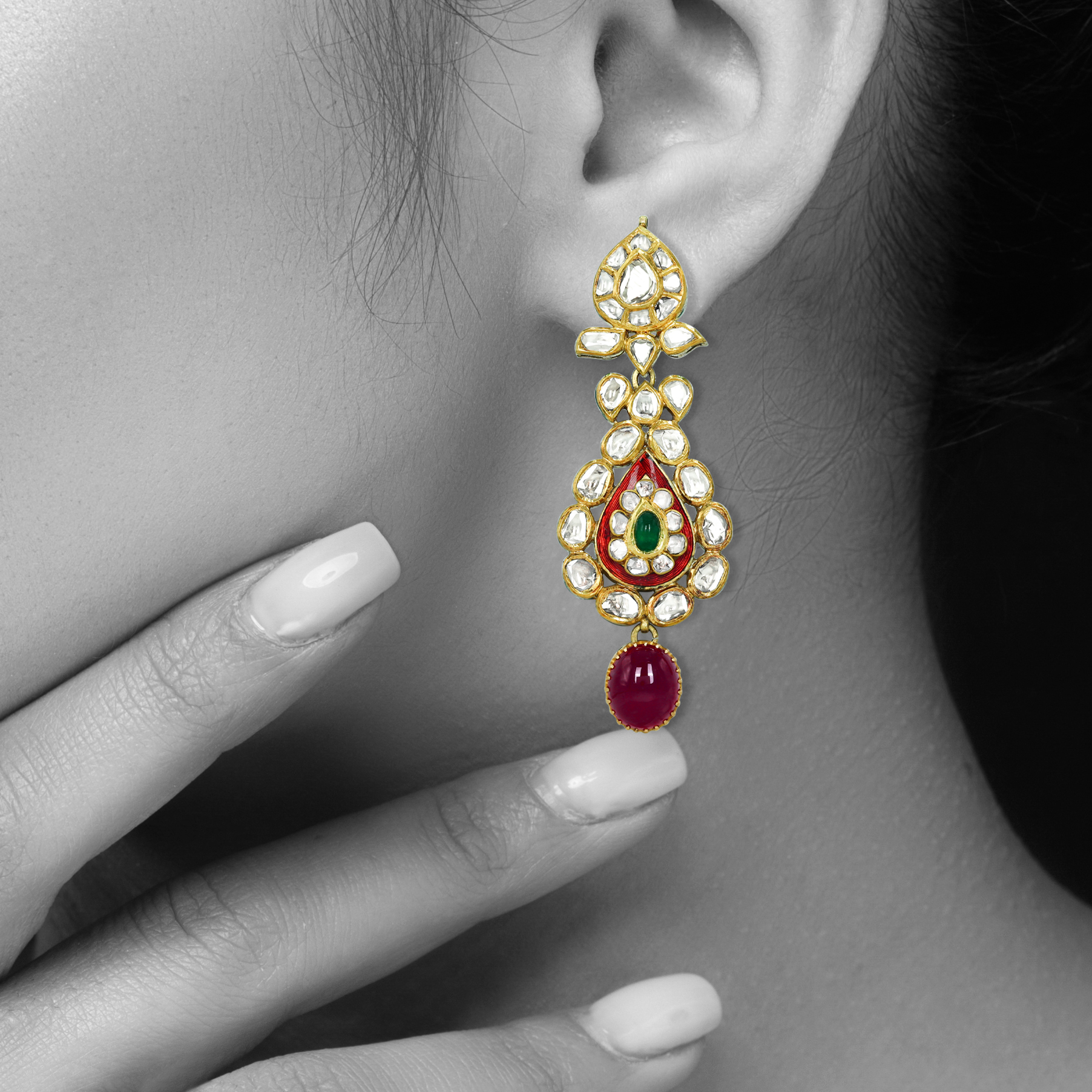 Earring with (SNO4451-KMNE2816) Necklace