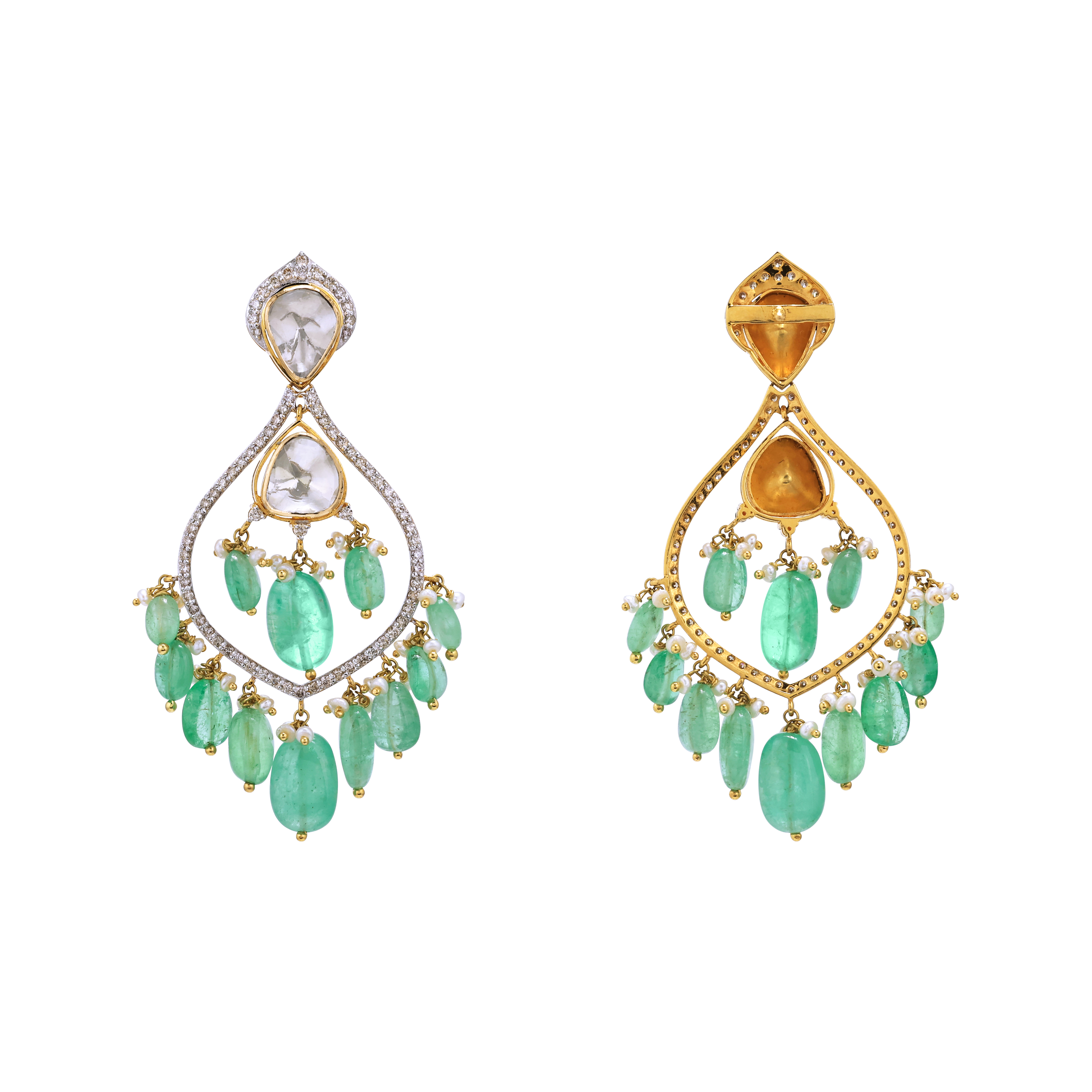 Russian Emerald Dangling Earring