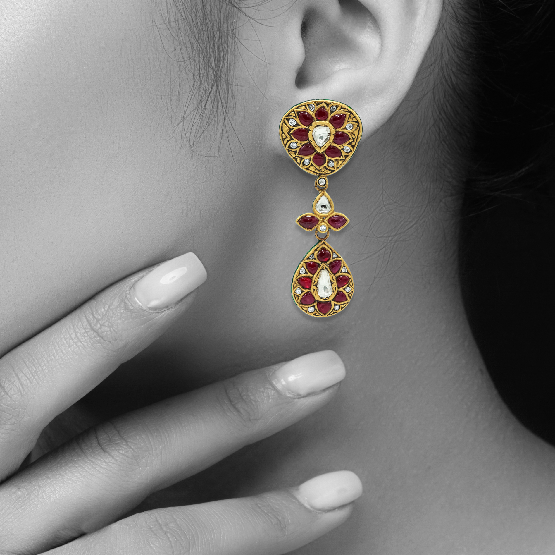Earring with (SNO5939-KMNE3222) Necklace