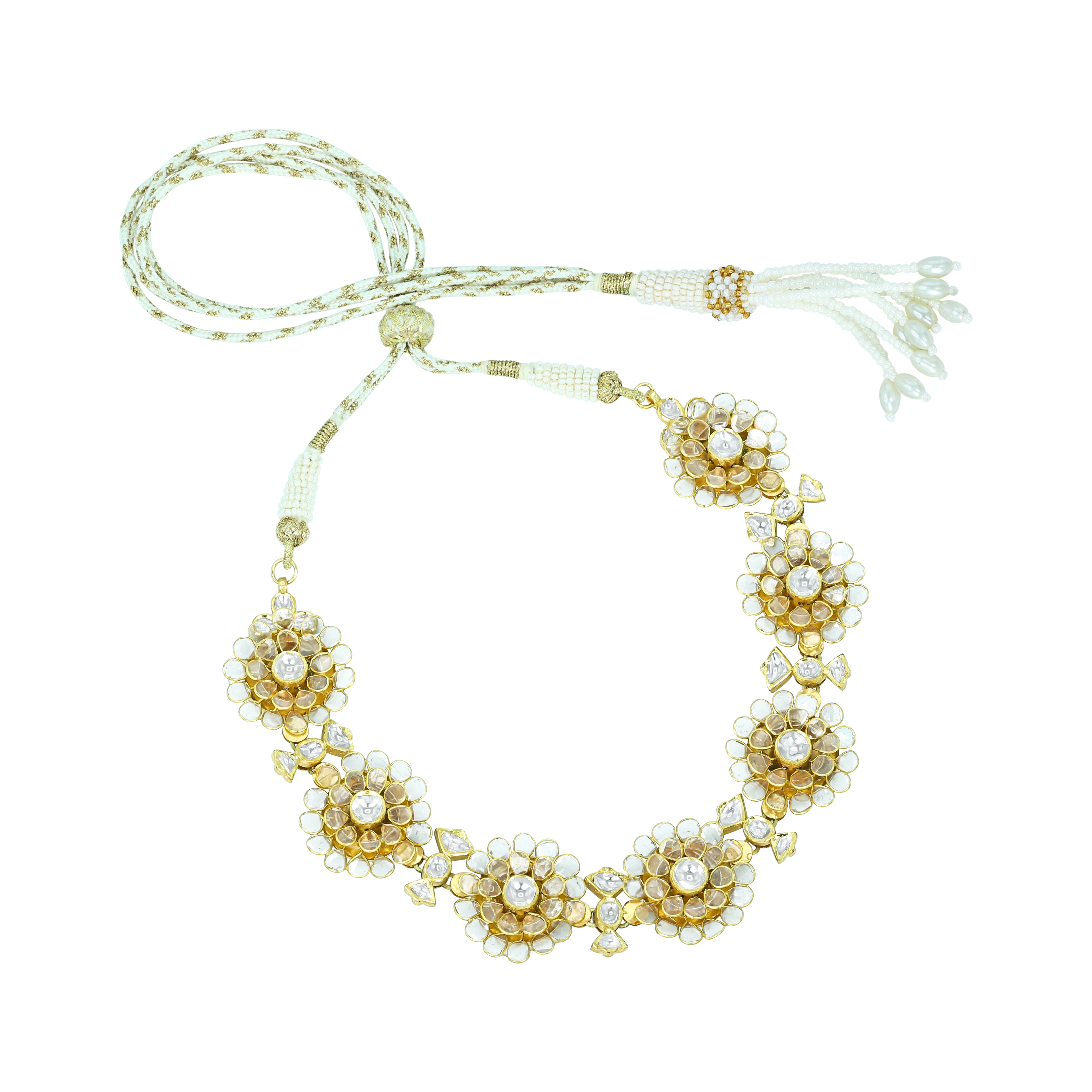 Floral Polki Pachi Necklace with Elegant Detailing