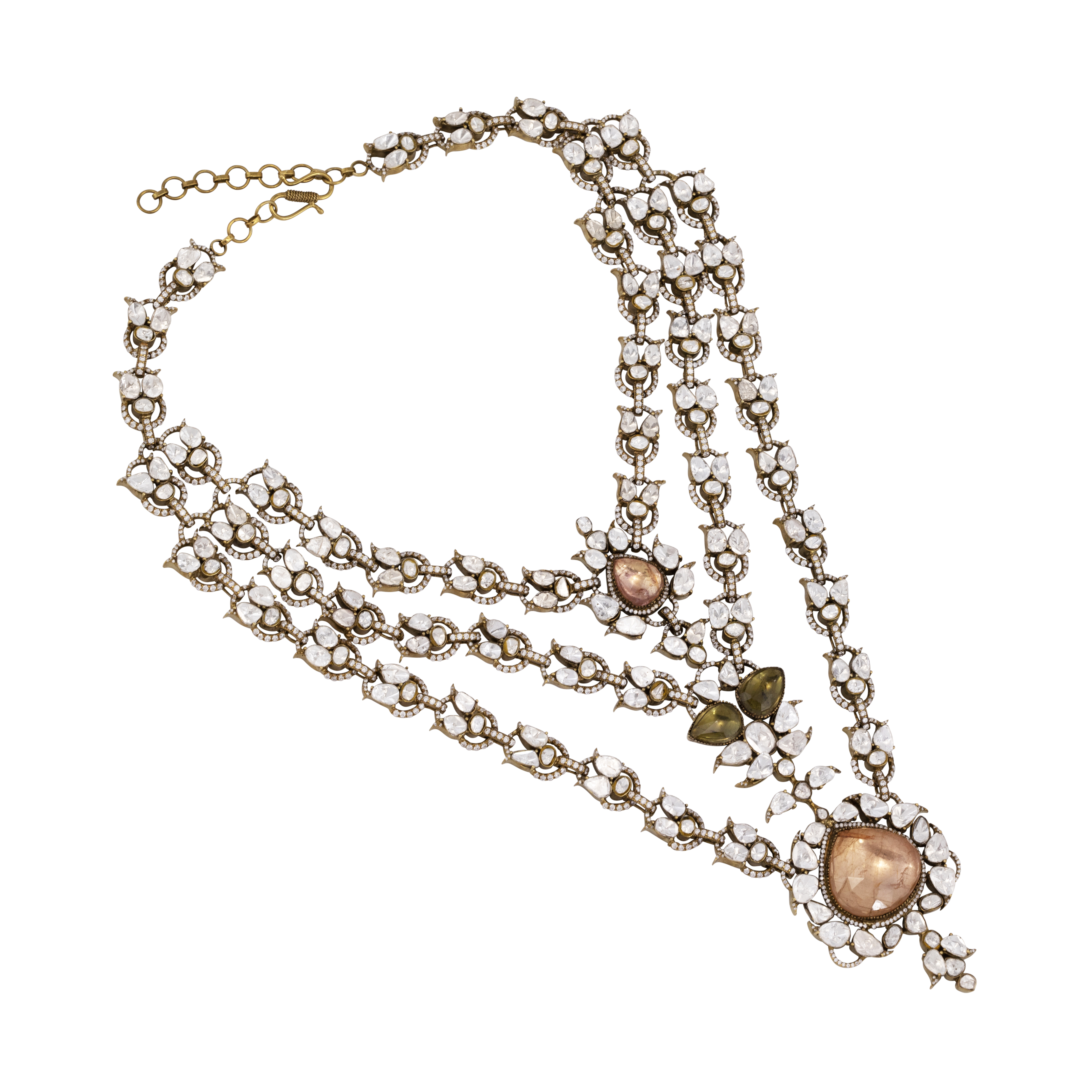 Three-Tiered Antique Polki Grandeur