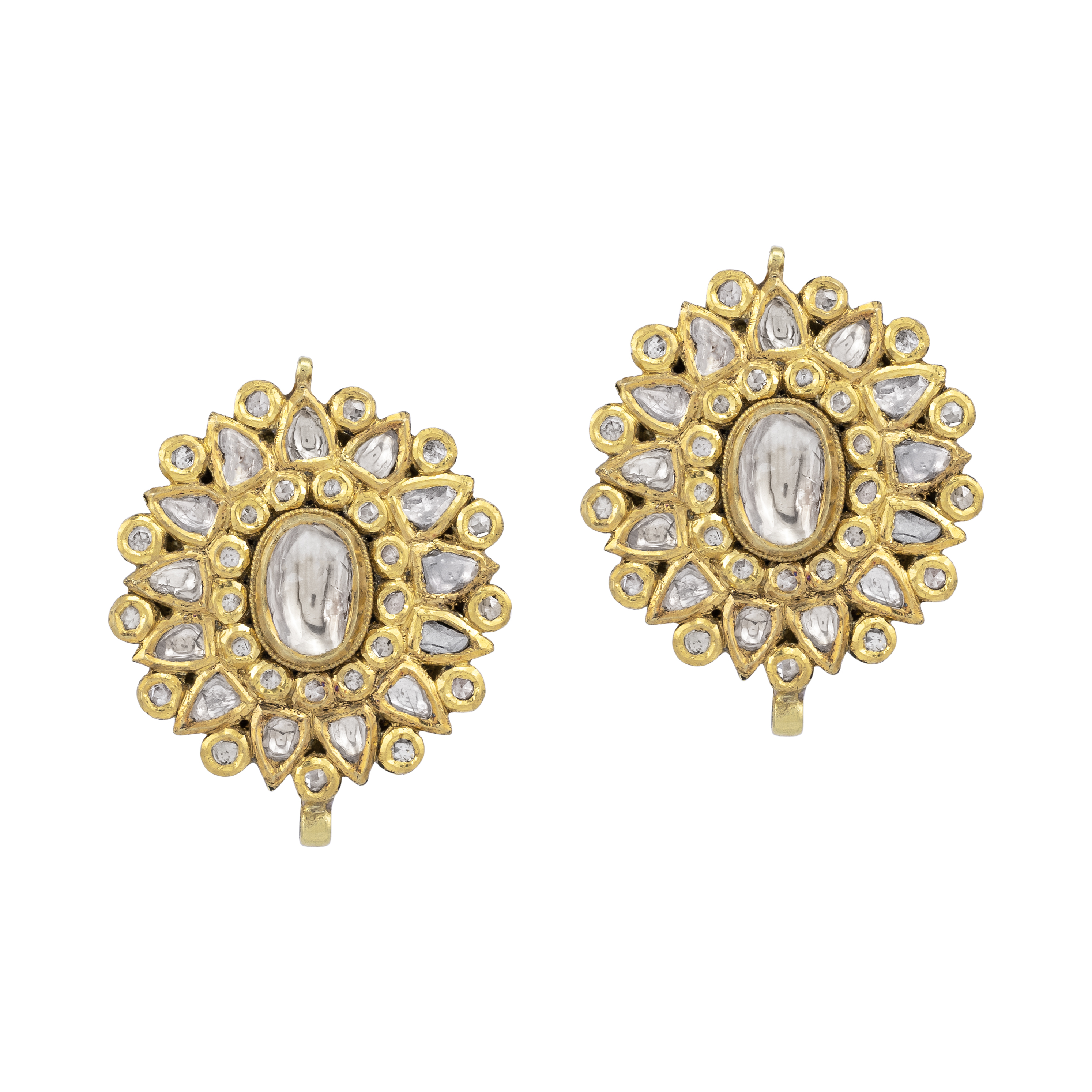 Circular Polki Stud Earrings