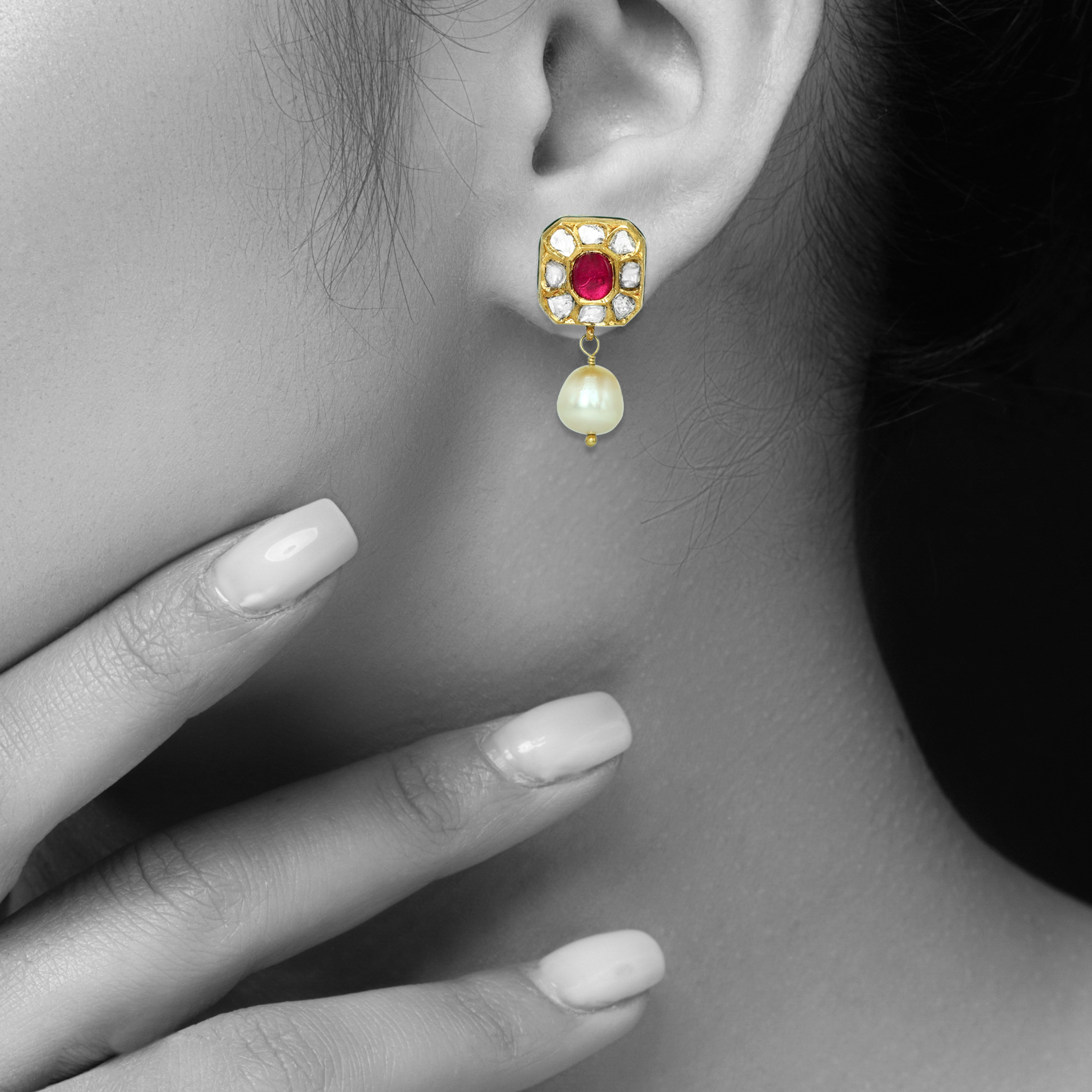 Earring with (SNO5846-KMNE3190) Necklace
