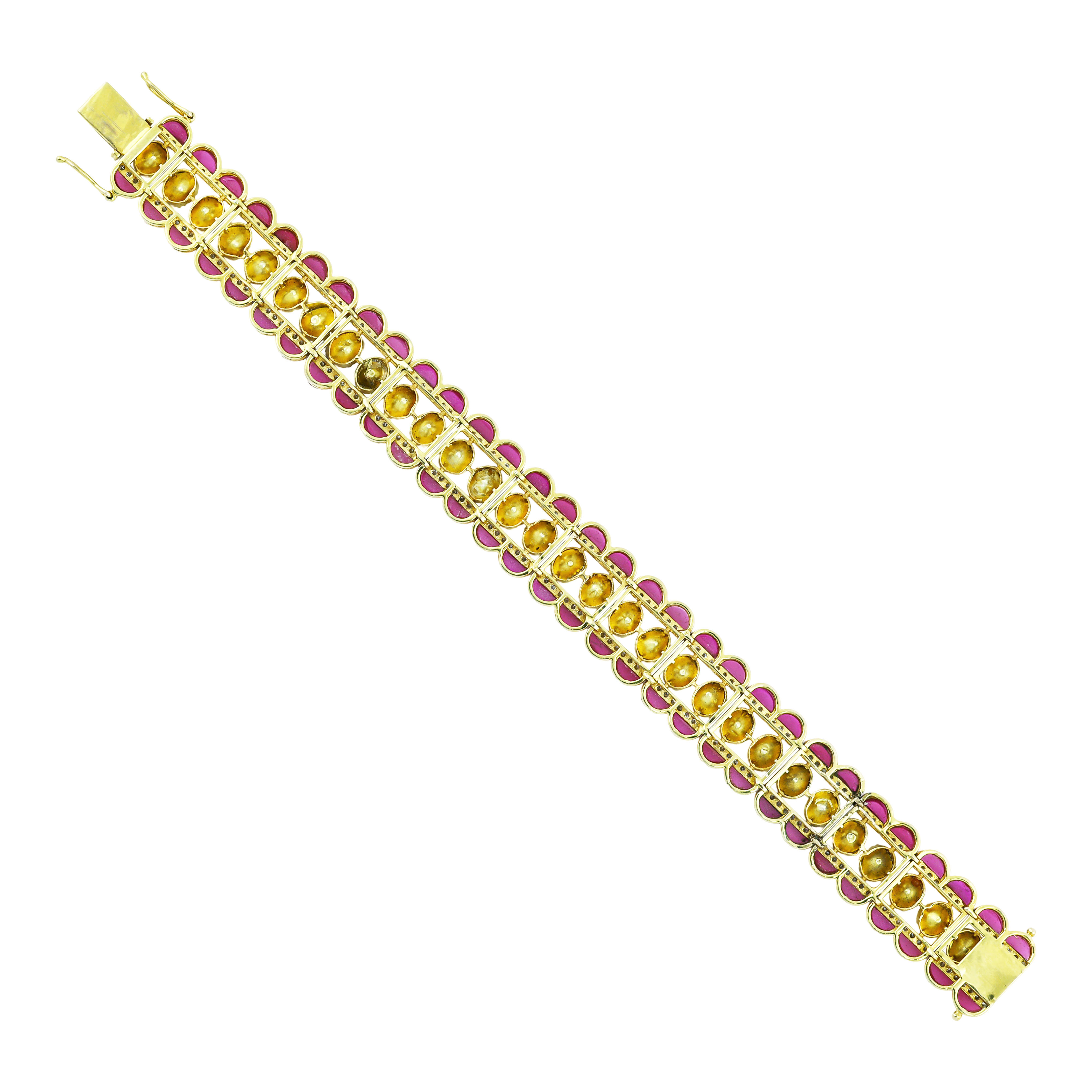 Geometric Polki Bracelet with Red Talaf