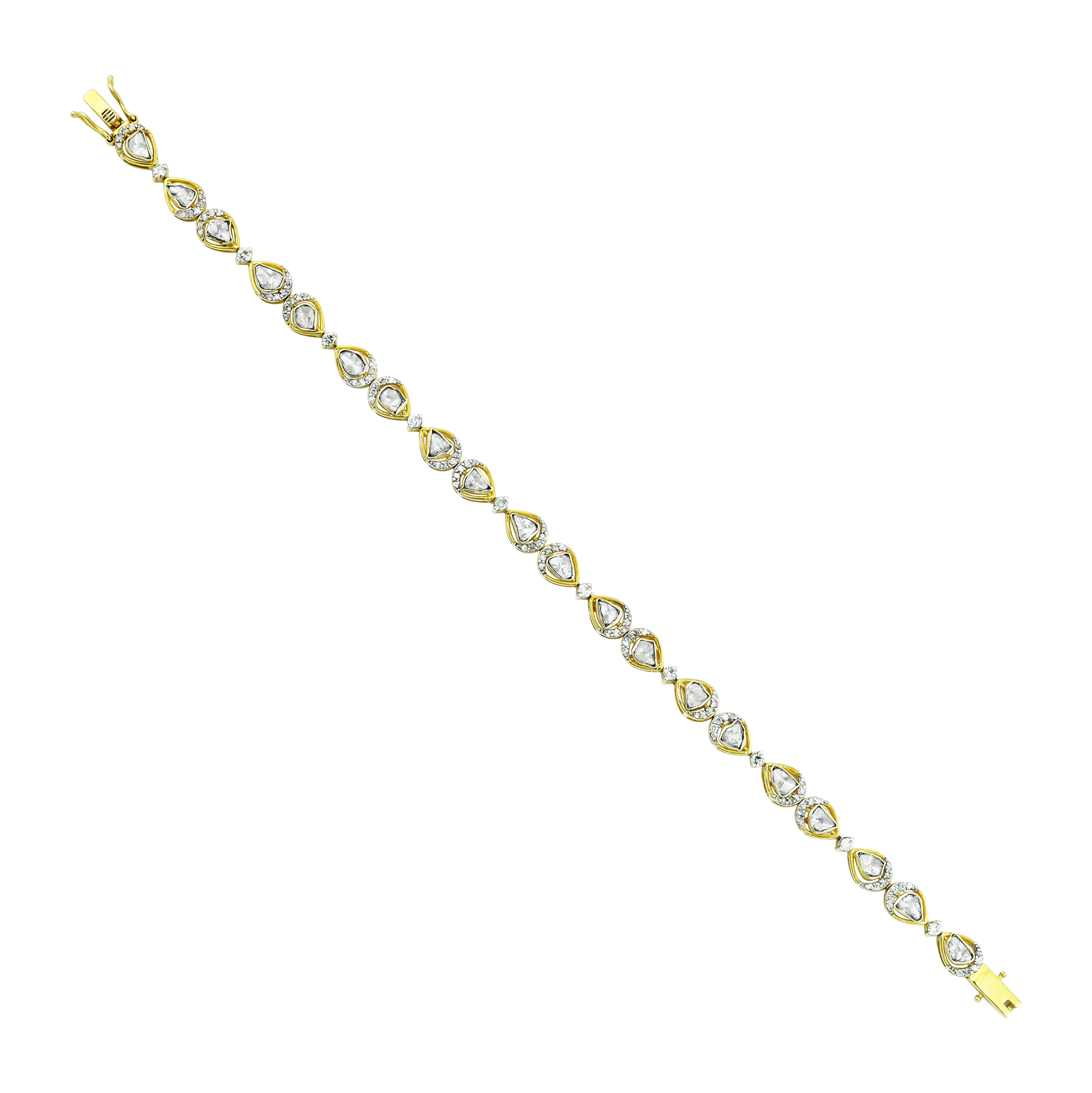 Pear-Shaped Polki Bracelet with Delicate Sparkle