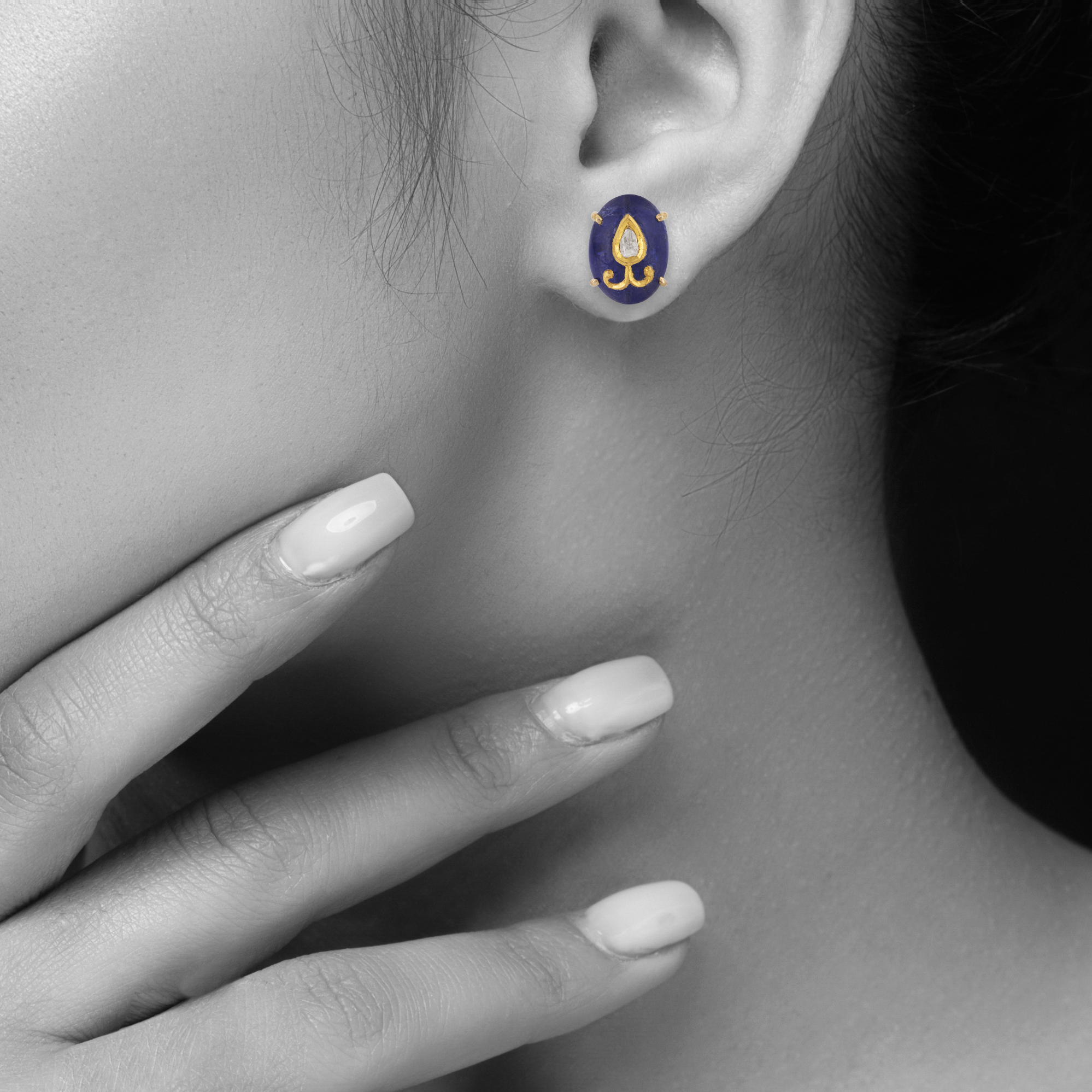 Polki Earring Jadau Amethyst