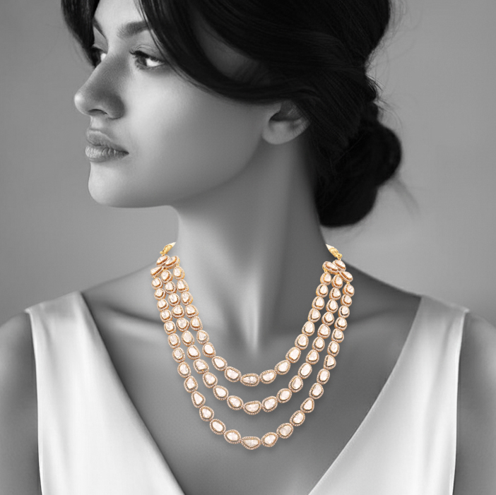 Detachable and Unshaped Tri Polki Line