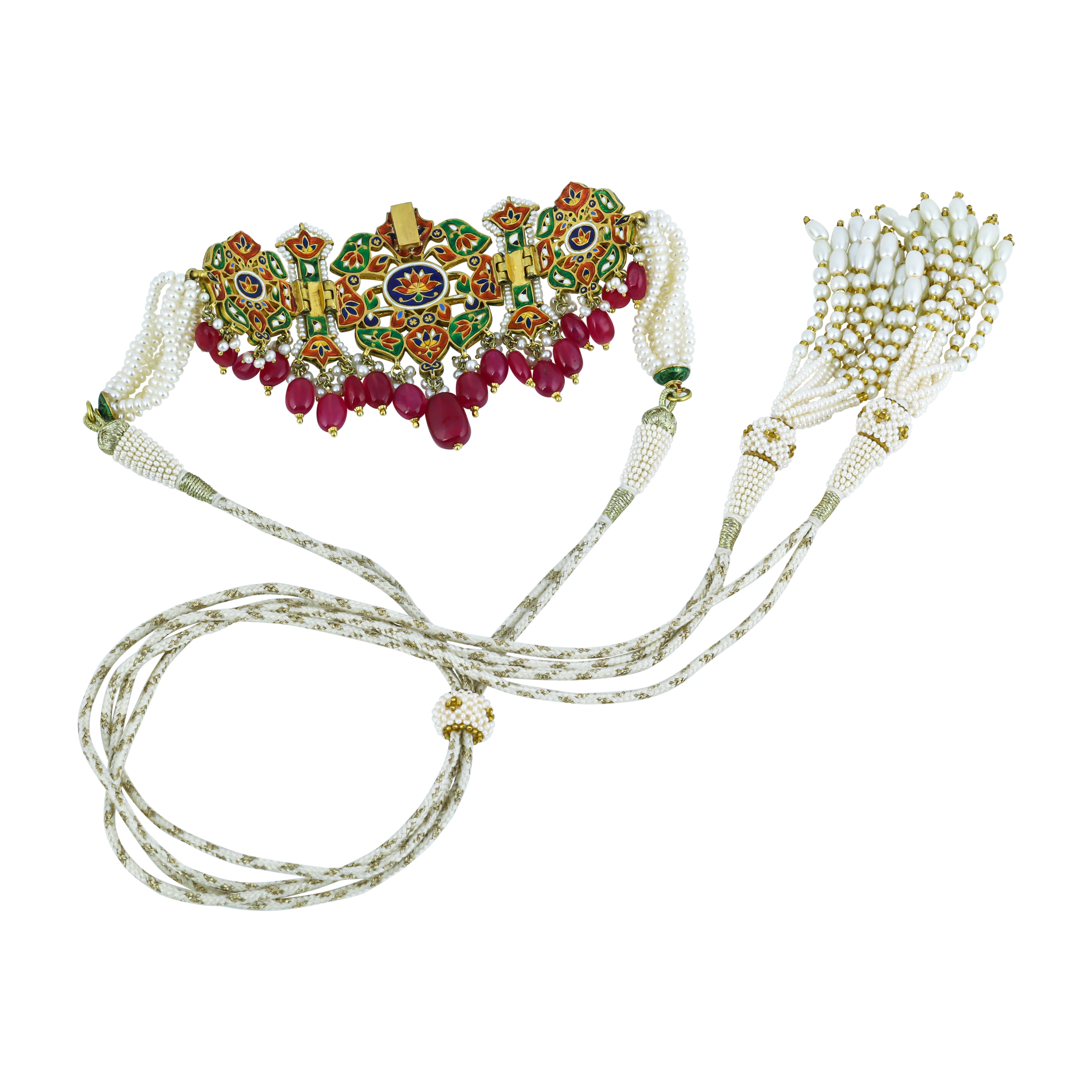 Versatile Navratan kalangi Choker with Multi Hues and Rubies