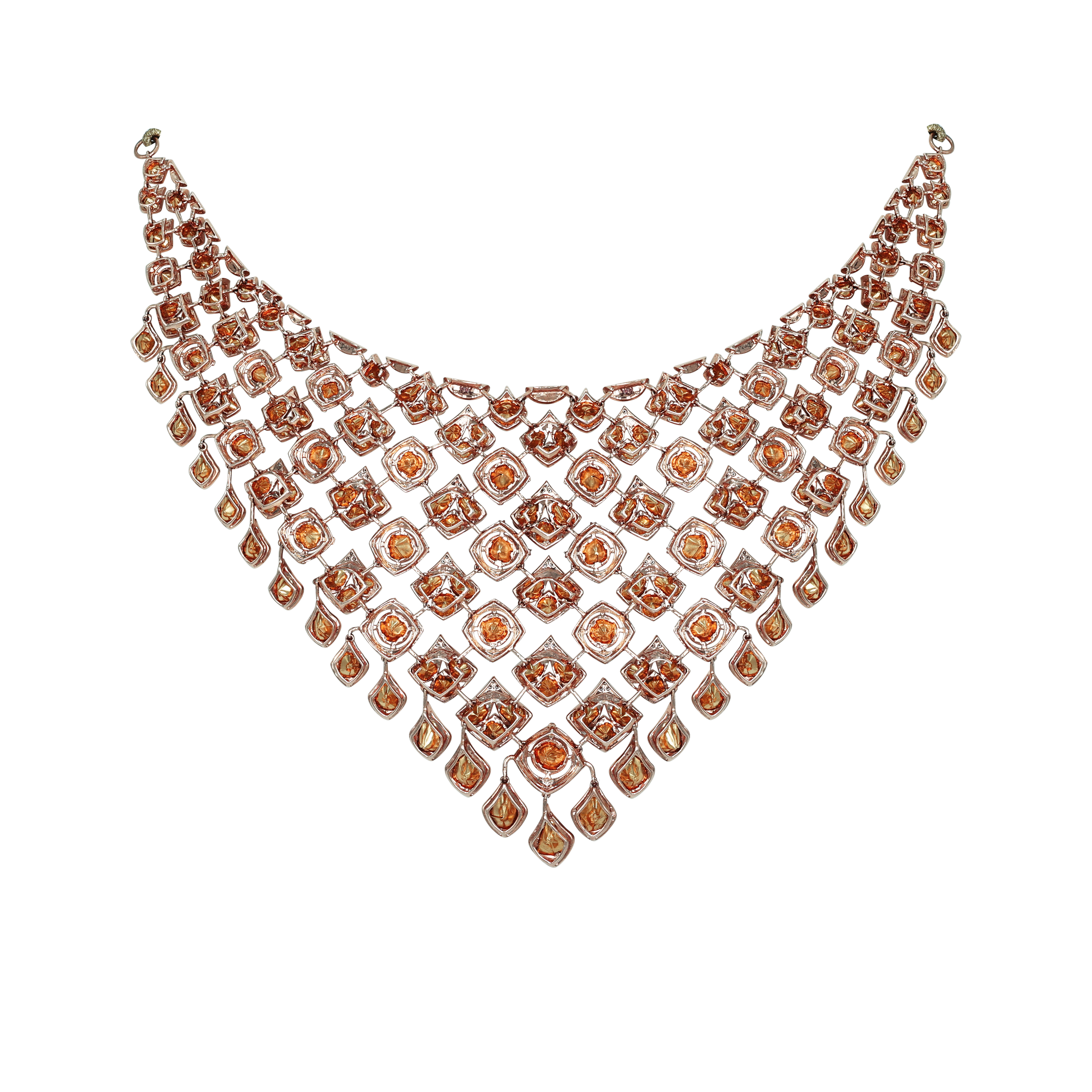 Polki Necklace Set with Pink Enamel Intricate work