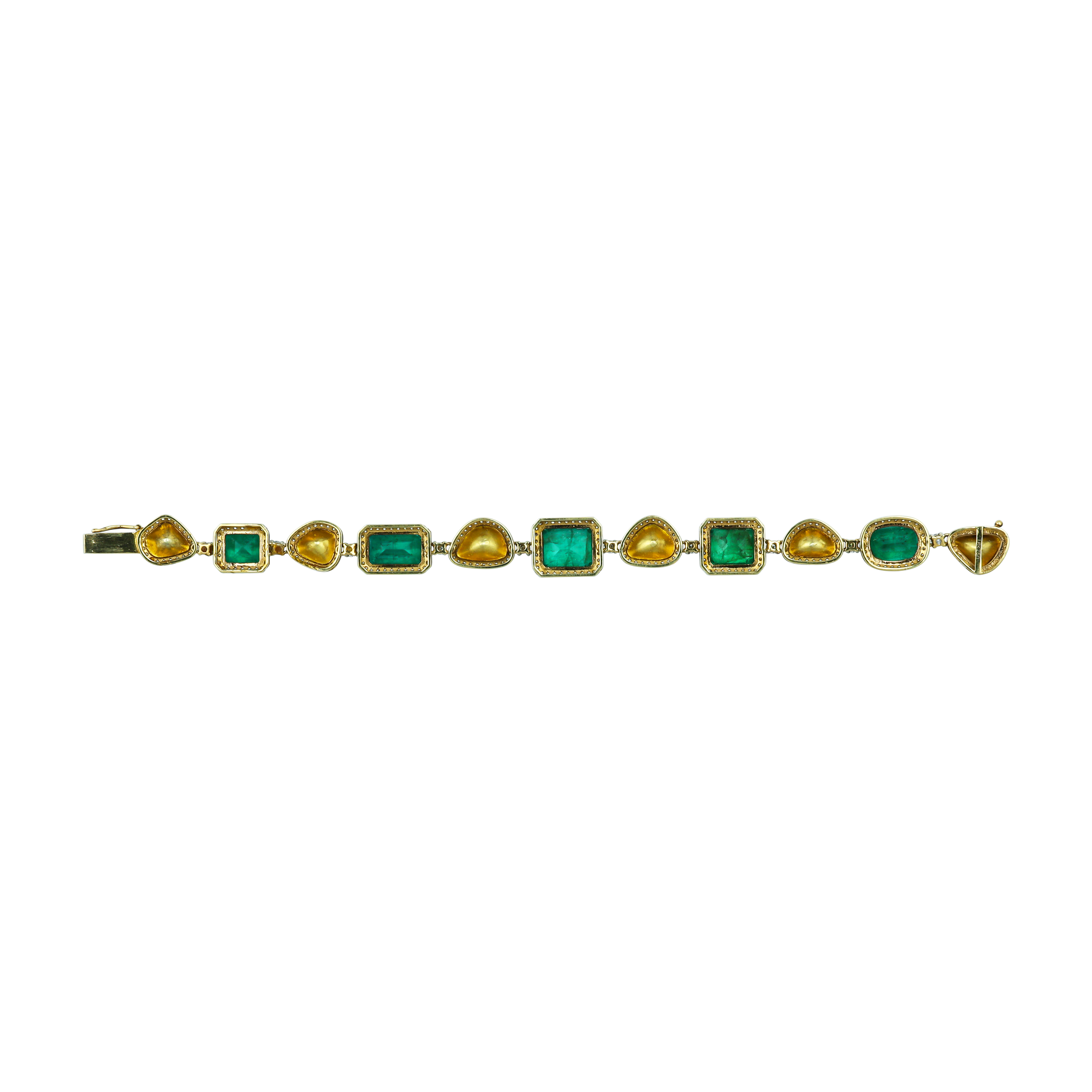 Convertible Polki Emerald Necklace-Bracelet with Diamond Halo