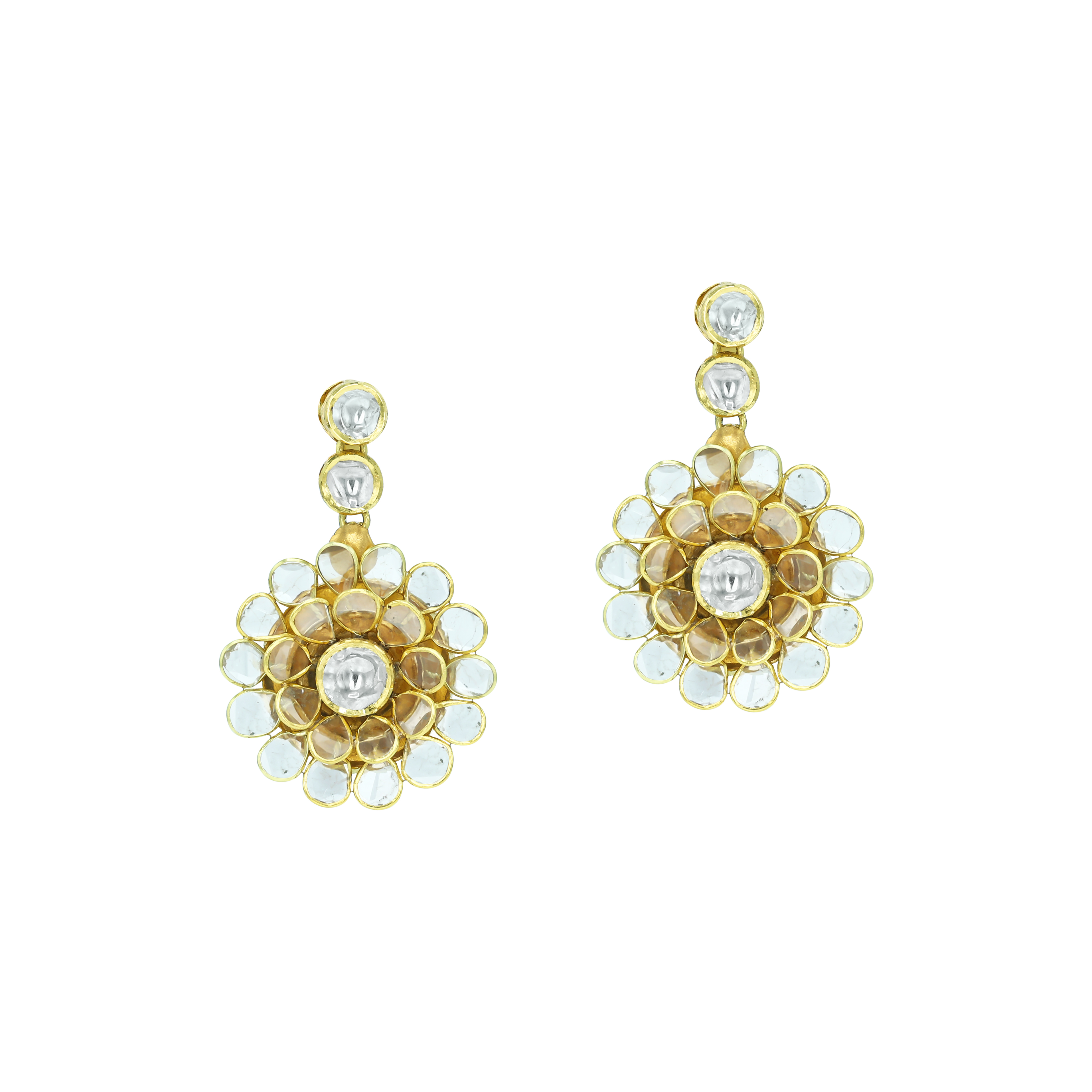 Floral Polki Pachi Earrings with Elegant Detailing