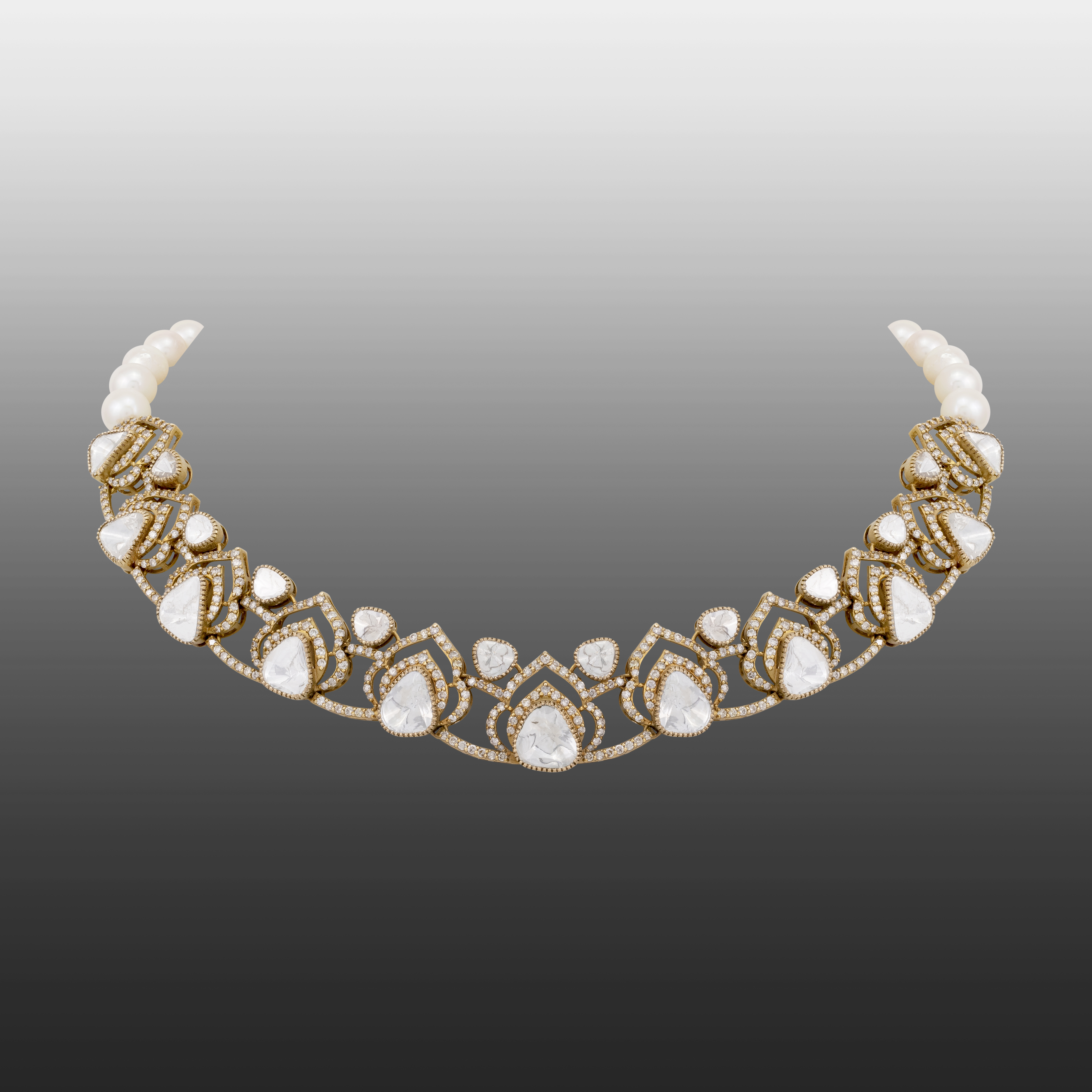 Layered Uncut Polki Necklace with Antique Detailing