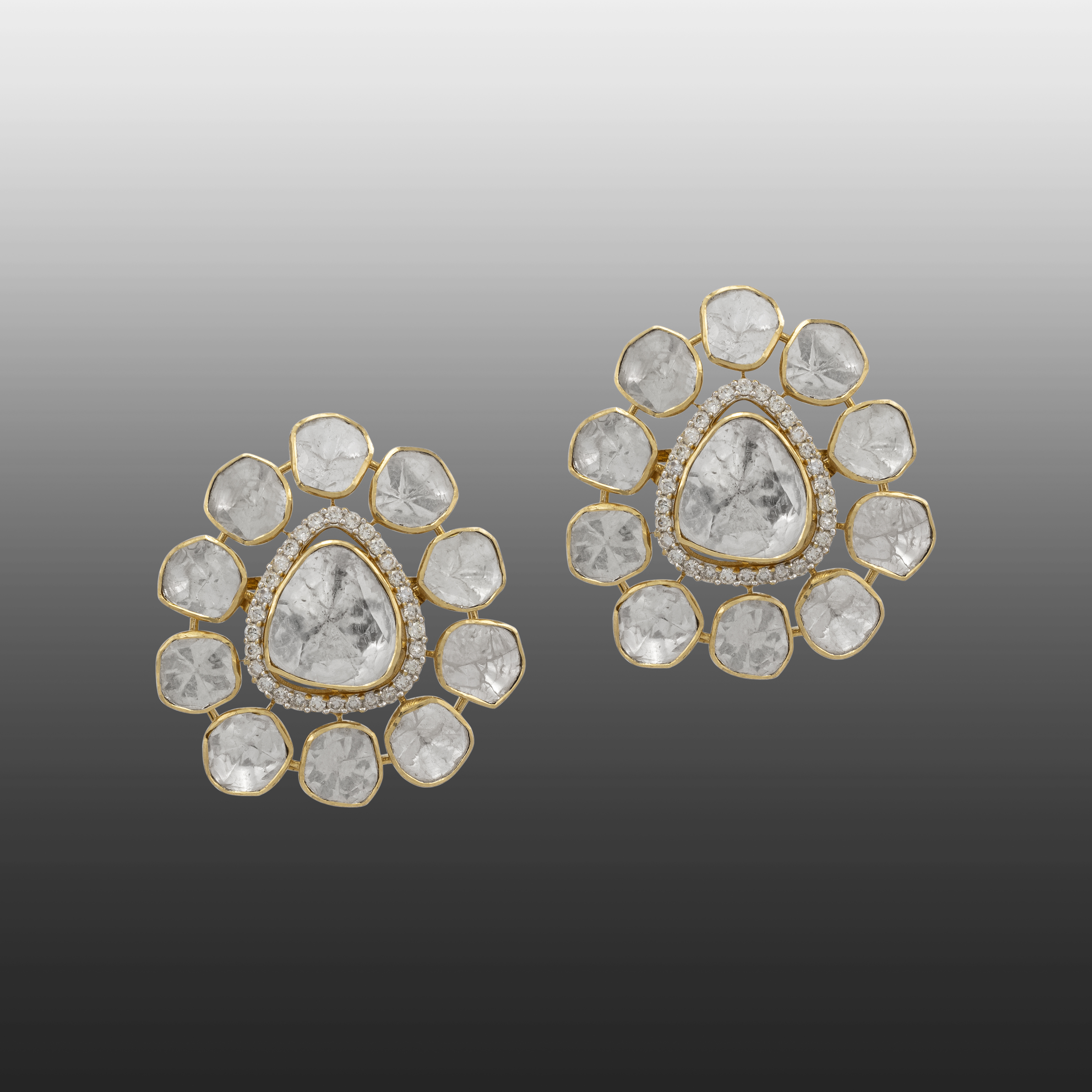 Modern Polki Diamond Studs with Timeless Appeal