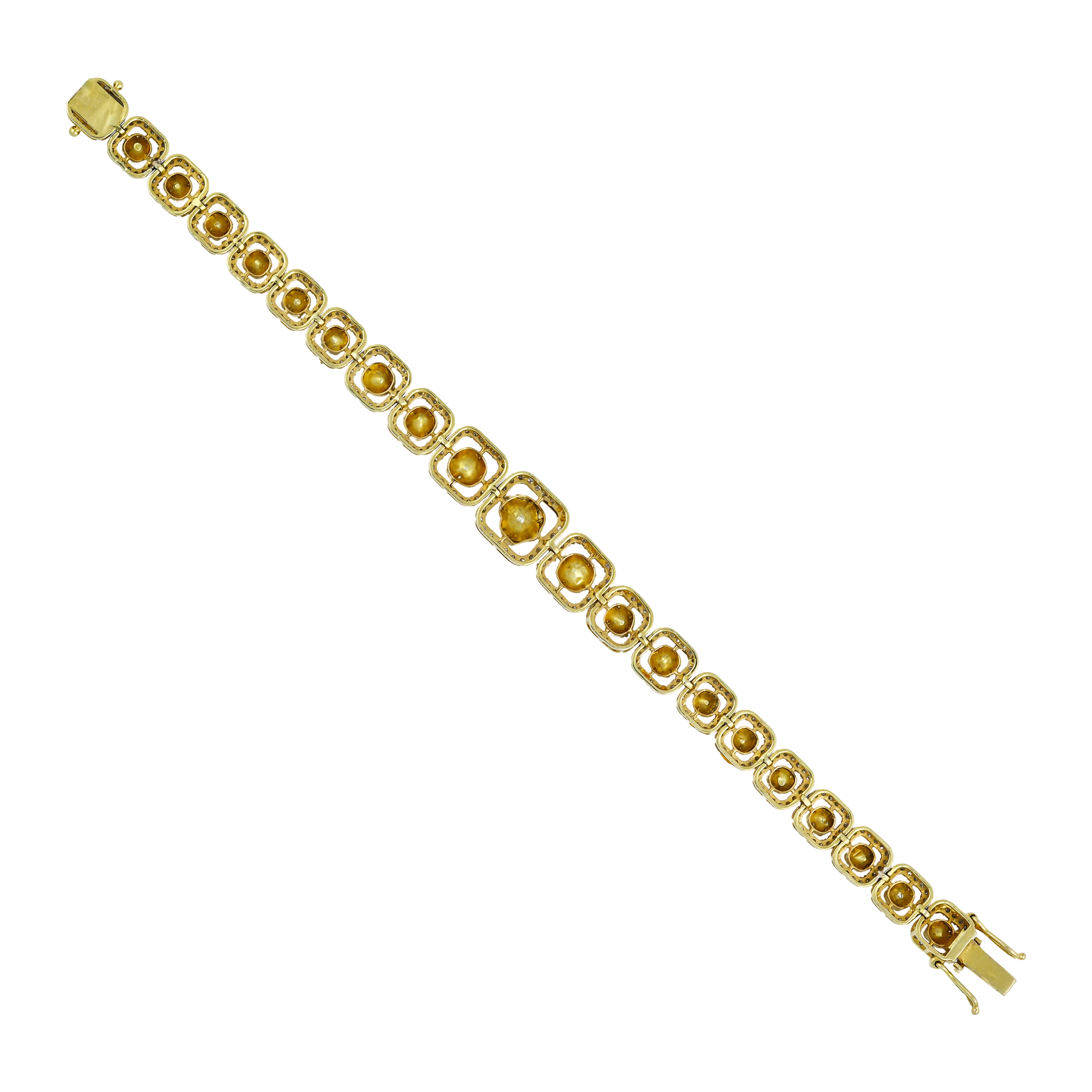 Graduated Polki Bracelet with Diamond Frame