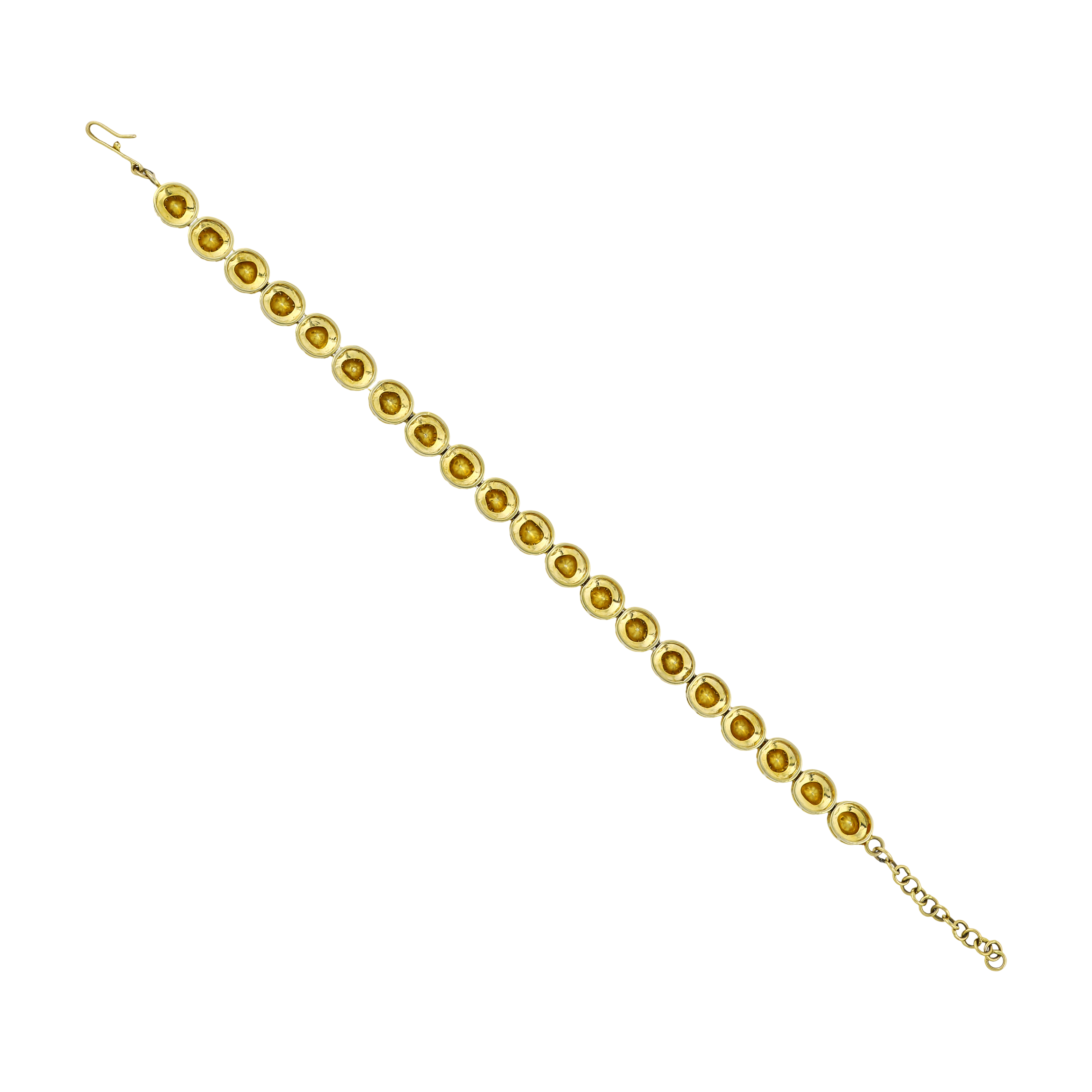 Polki Bracelet with Black Enamel Border