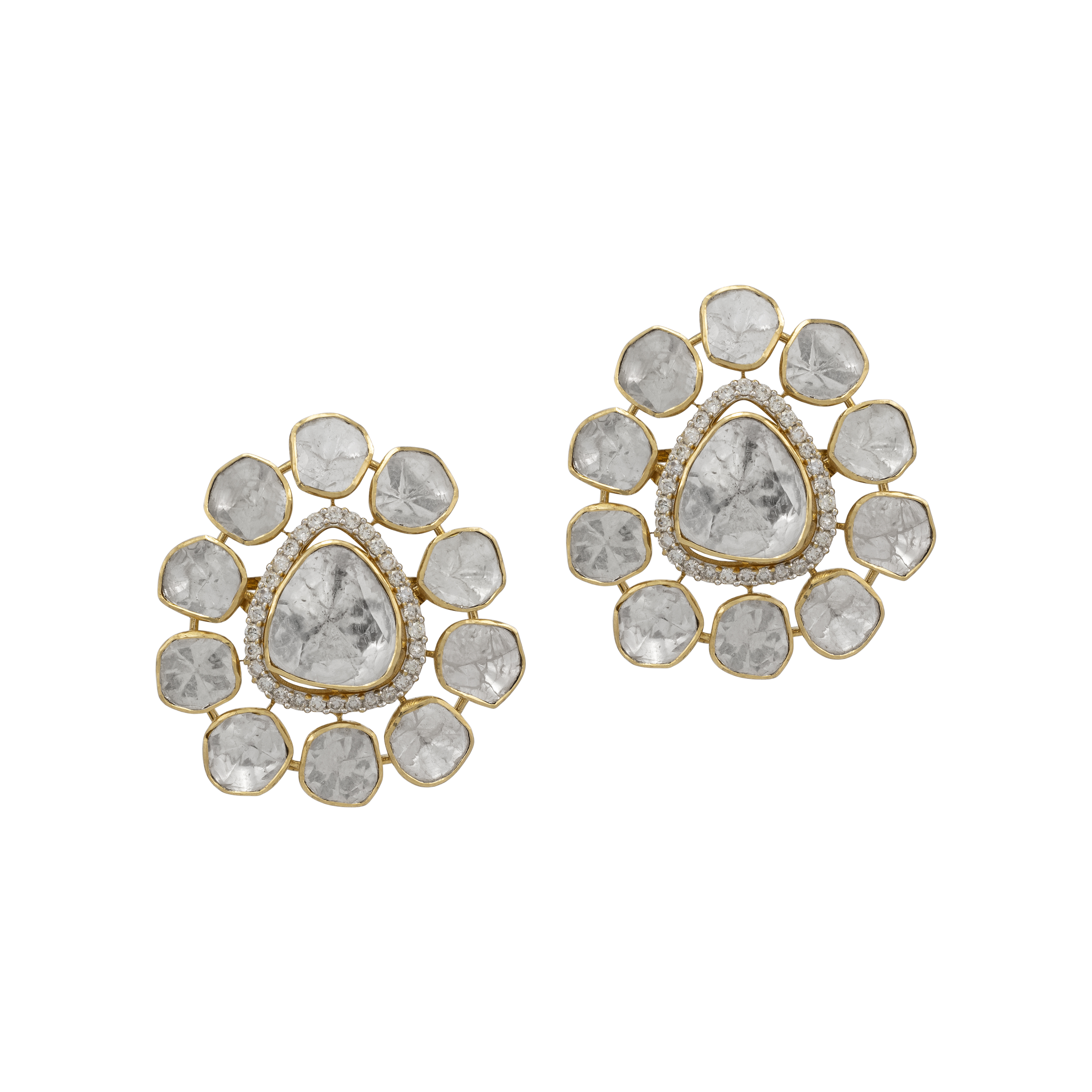 Modern Polki Diamond Studs with Timeless Appeal